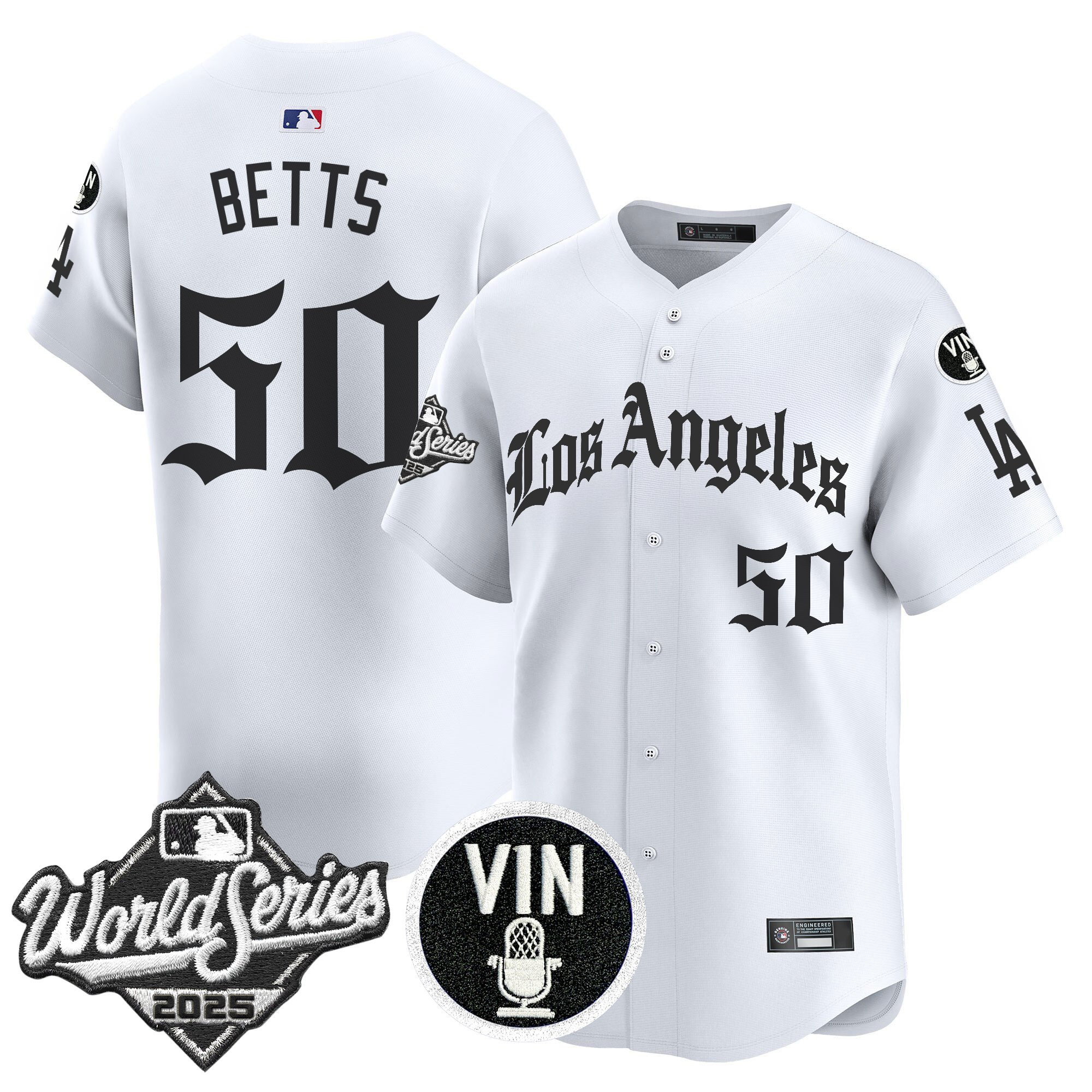 Men's Dodgers 2025 World Series Vapor Premier Limited Jersey - LA Gothic Edition - All Stitched - Image 16