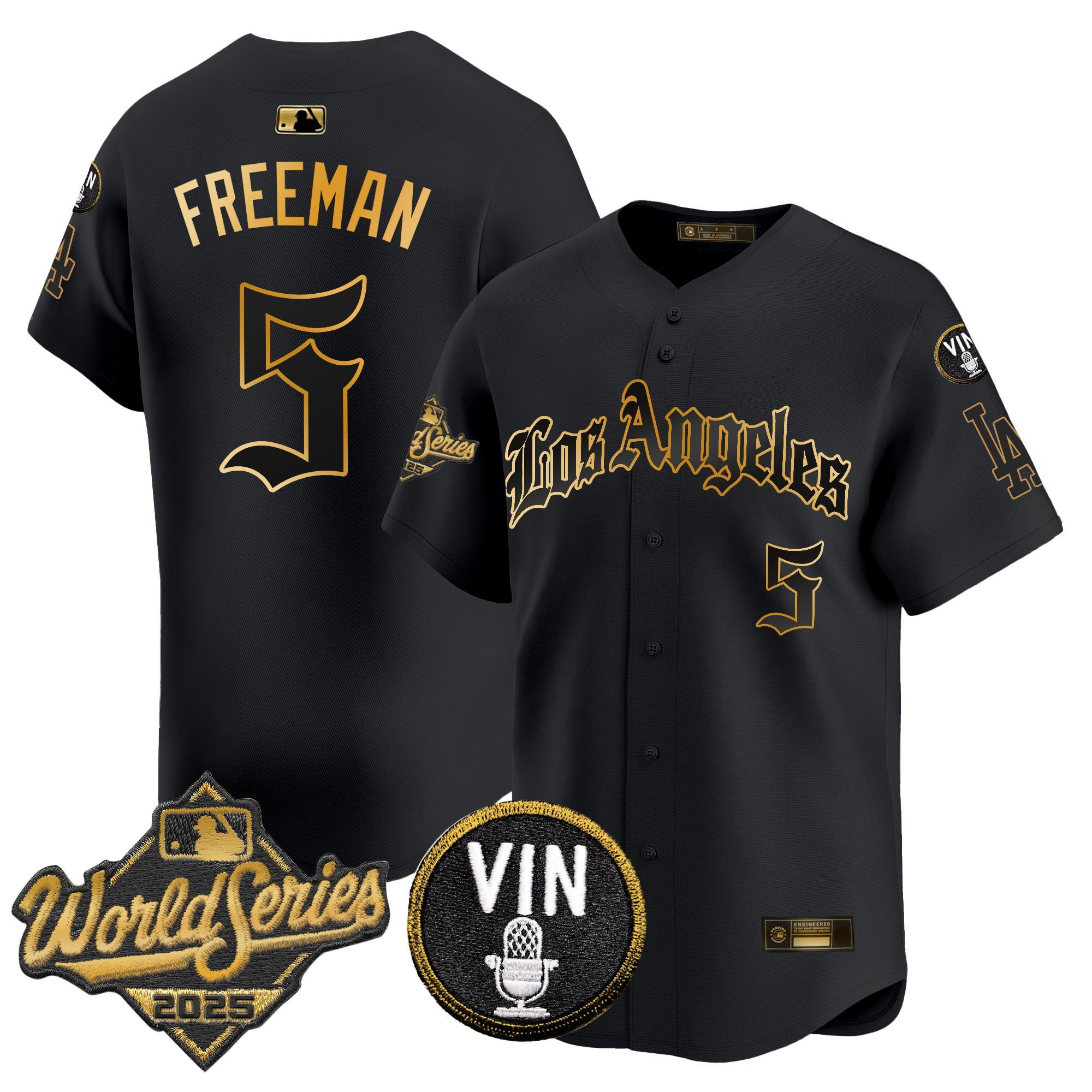 Men's Dodgers 2025 World Series Vapor Premier Limited Jersey - LA Gothic Edition - All Stitched - Image 47