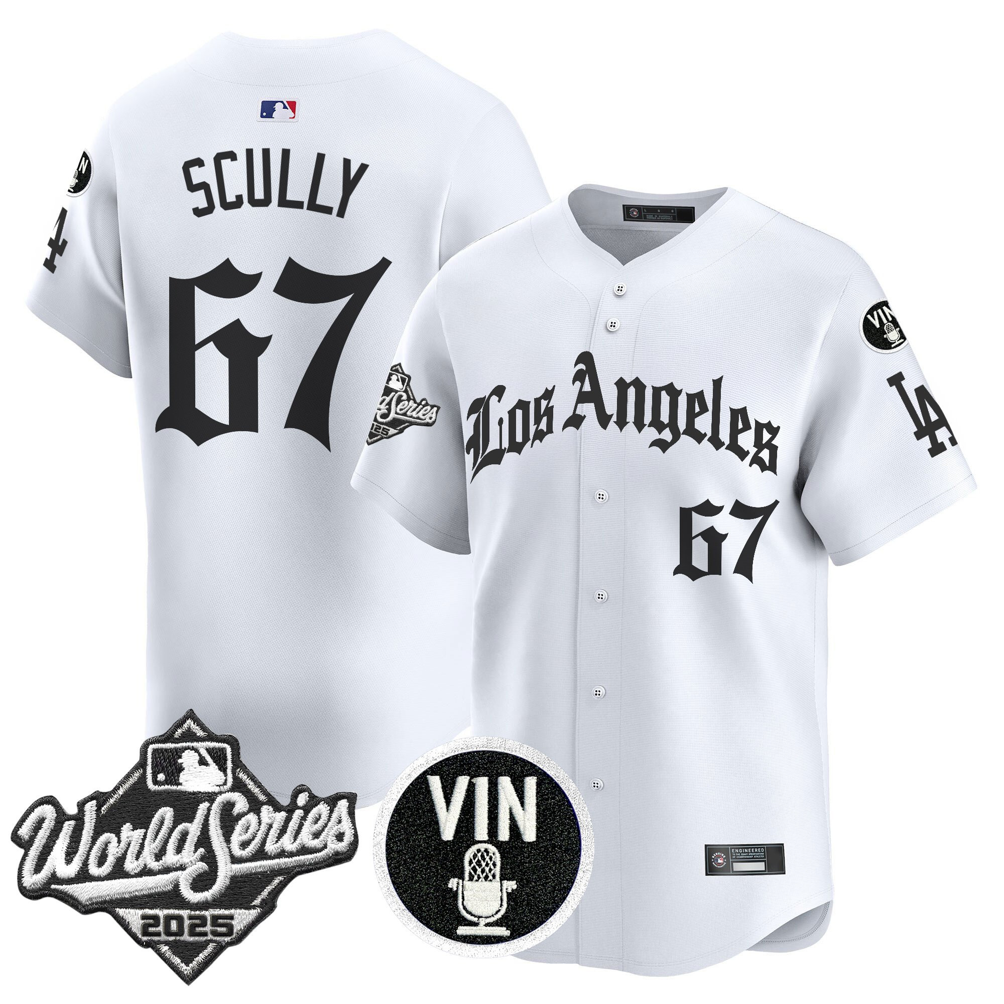 Men's Dodgers 2025 World Series Vapor Premier Limited Jersey - LA Gothic Edition - All Stitched - Image 18