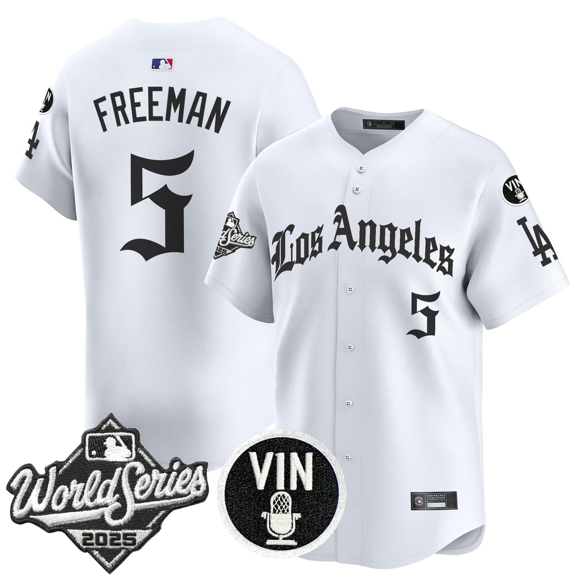 Men's Dodgers 2025 World Series Vapor Premier Limited Jersey - LA Gothic Edition - All Stitched - Image 14