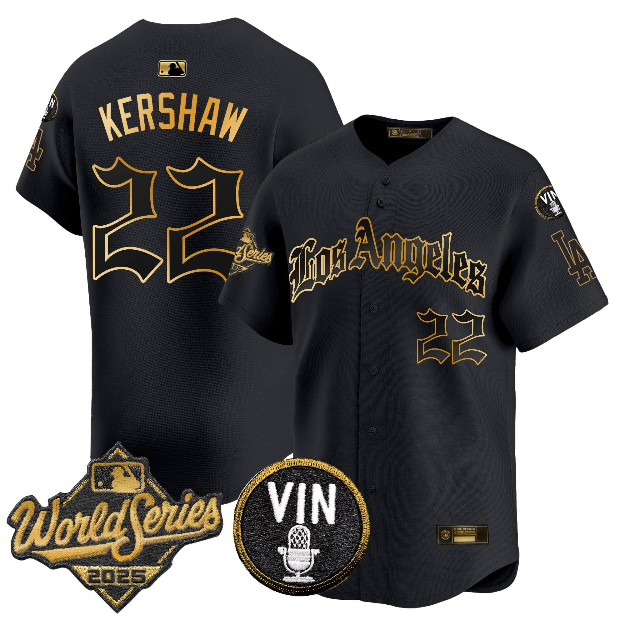 Men's Dodgers 2025 World Series Vapor Premier Limited Jersey - LA Gothic Edition - All Stitched - Image 53