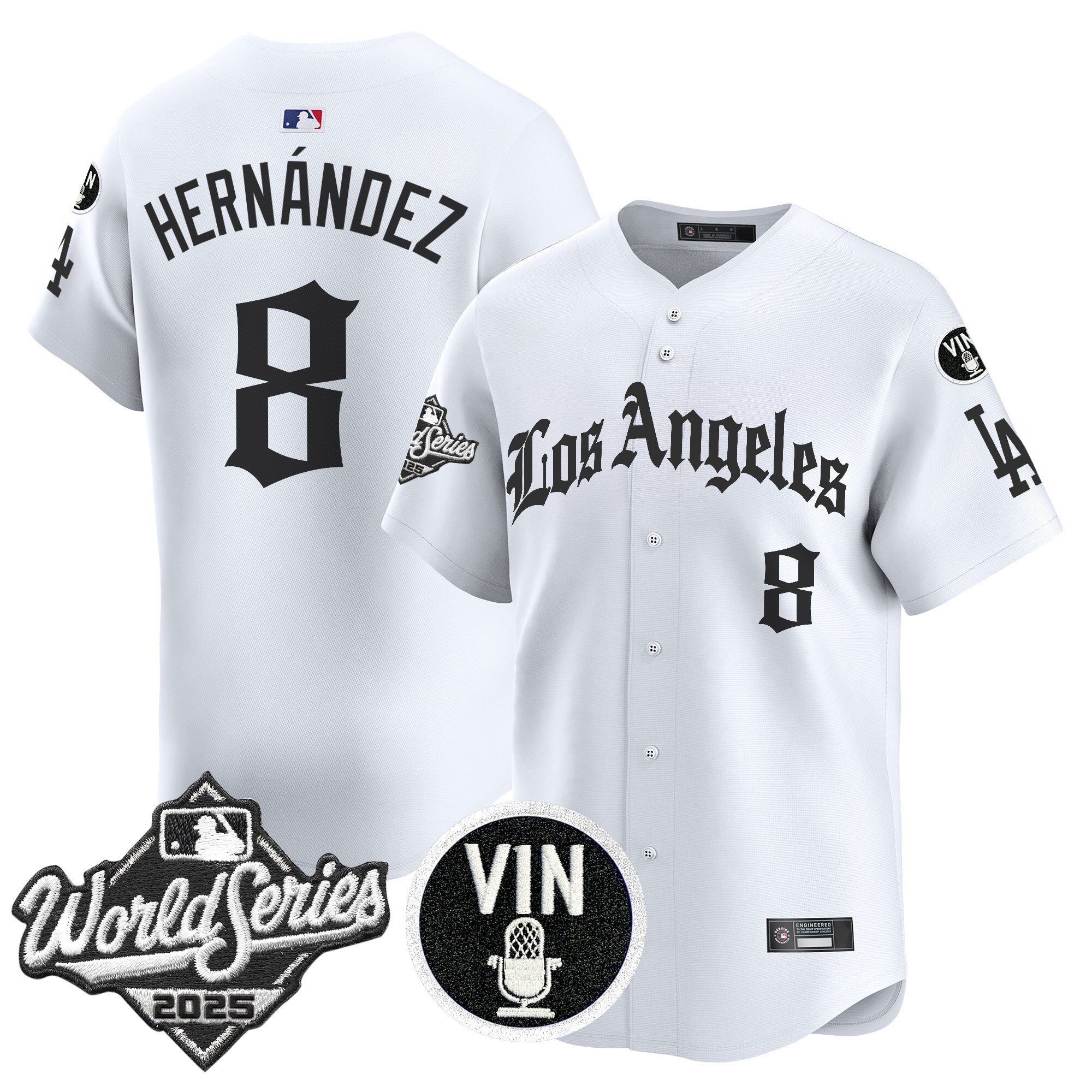 Men's Dodgers 2025 World Series Vapor Premier Limited Jersey - LA Gothic Edition - All Stitched - Image 19