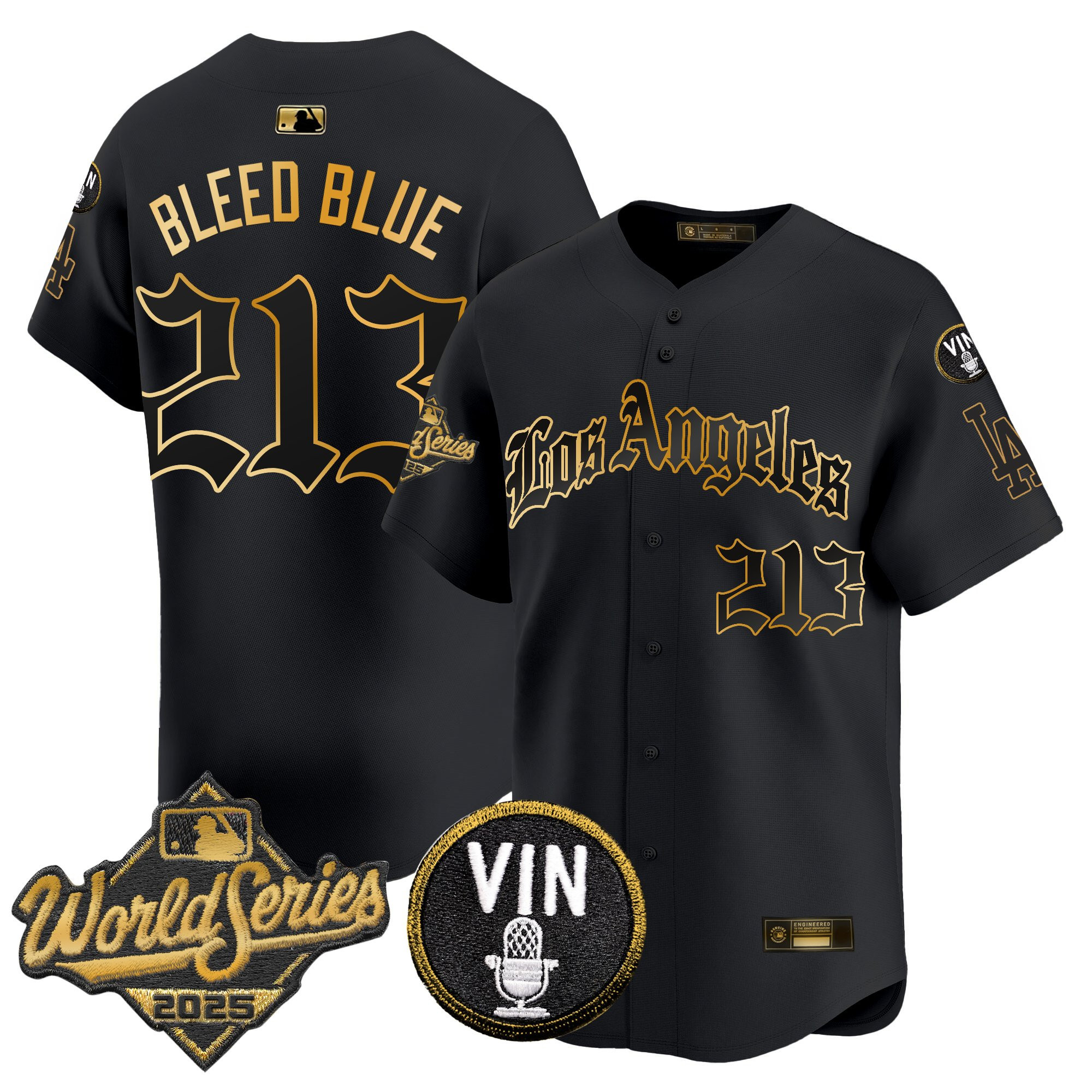 Men's Dodgers 2025 World Series Vapor Premier Limited Jersey - LA Gothic Edition - All Stitched - Image 46