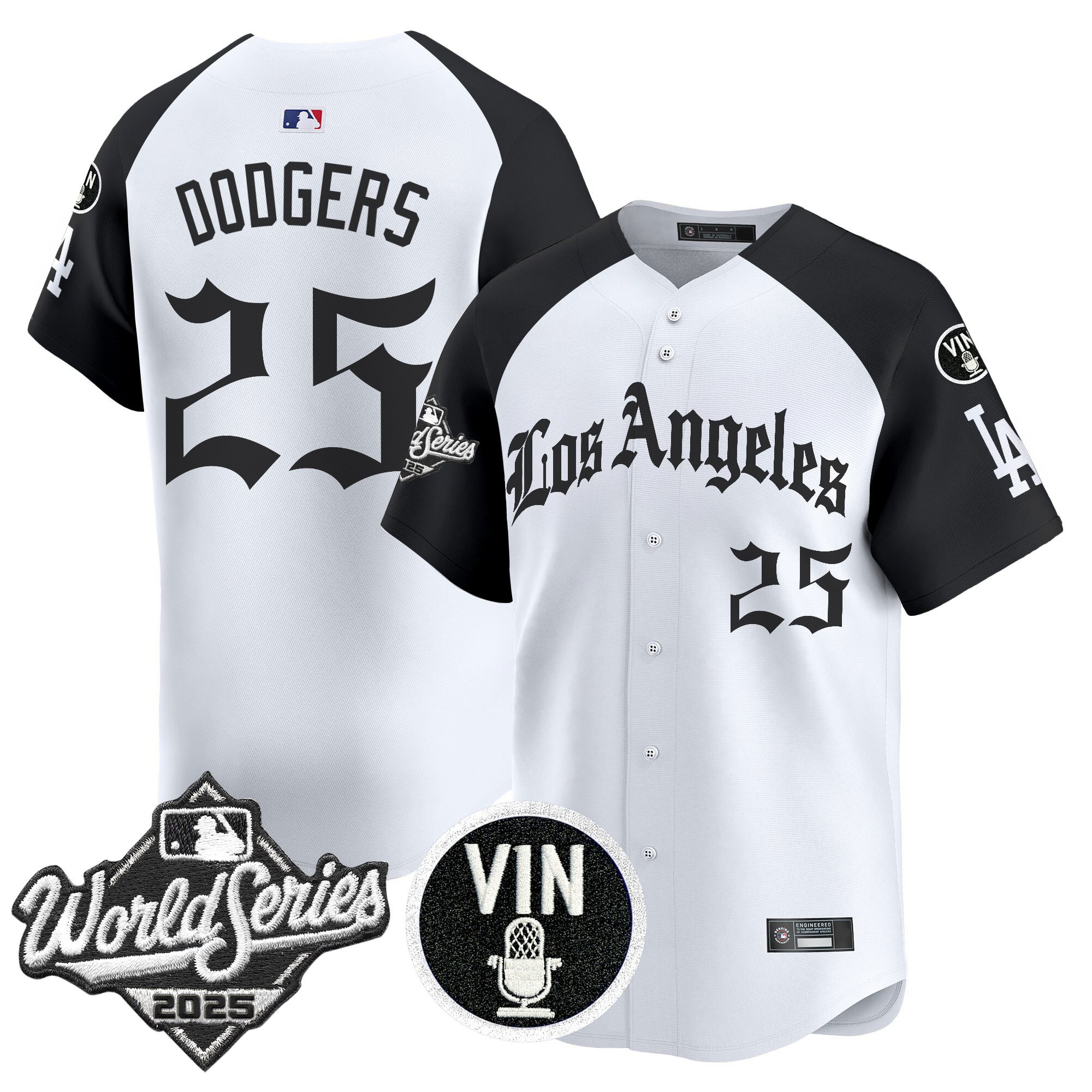 Men's Dodgers 2025 World Series Vapor Premier Limited Jersey - LA Gothic Edition - All Stitched - Image 32