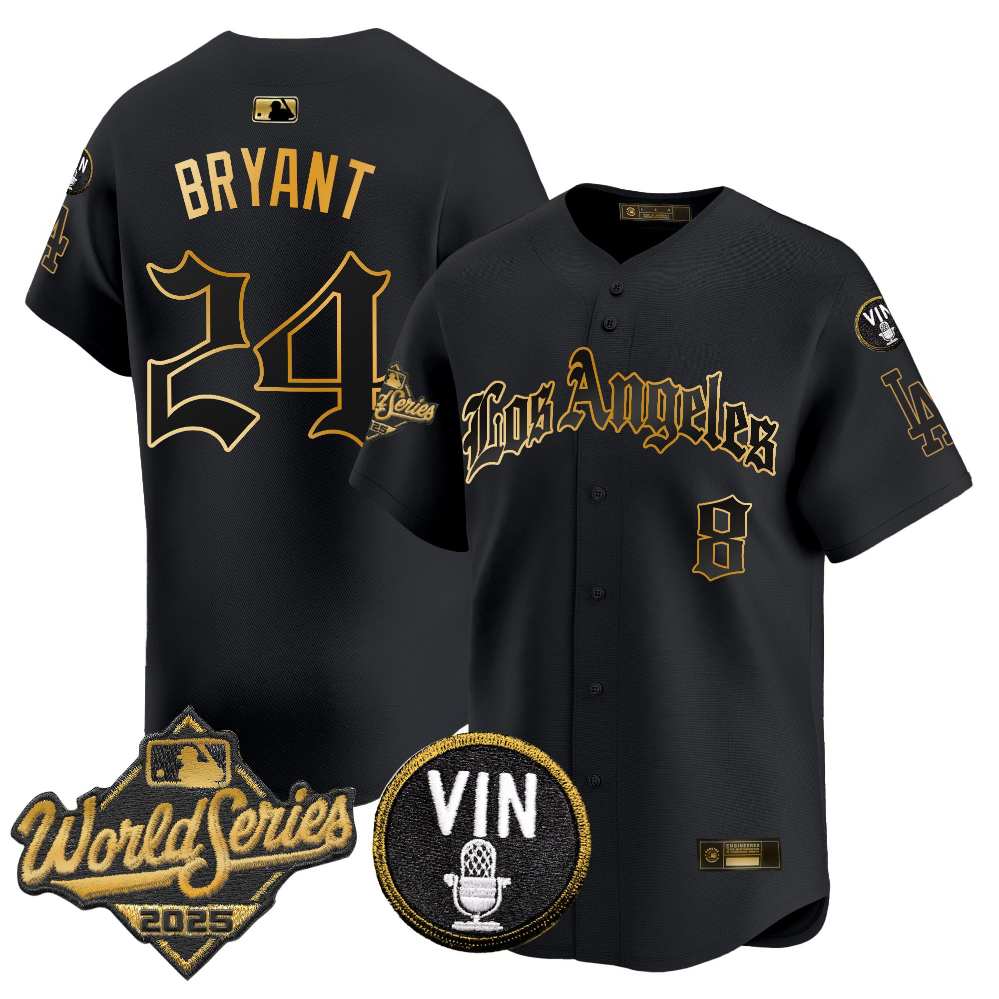 Men's Dodgers 2025 World Series Vapor Premier Limited Jersey - LA Gothic Edition - All Stitched - Image 50