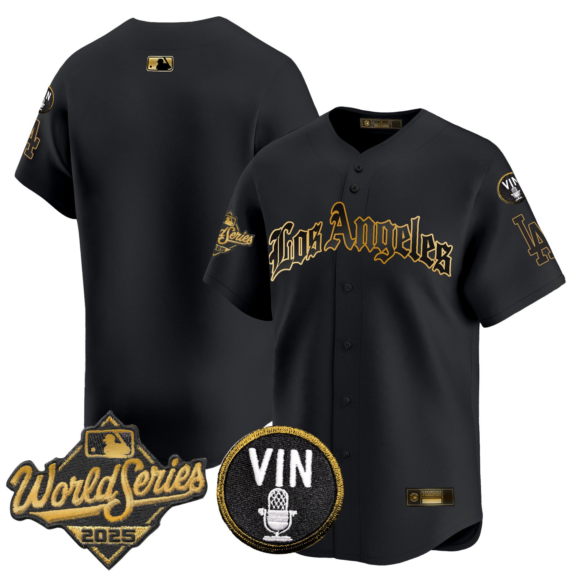 Men's Dodgers 2025 World Series Vapor Premier Limited Jersey - LA Gothic Edition - All Stitched - Image 55