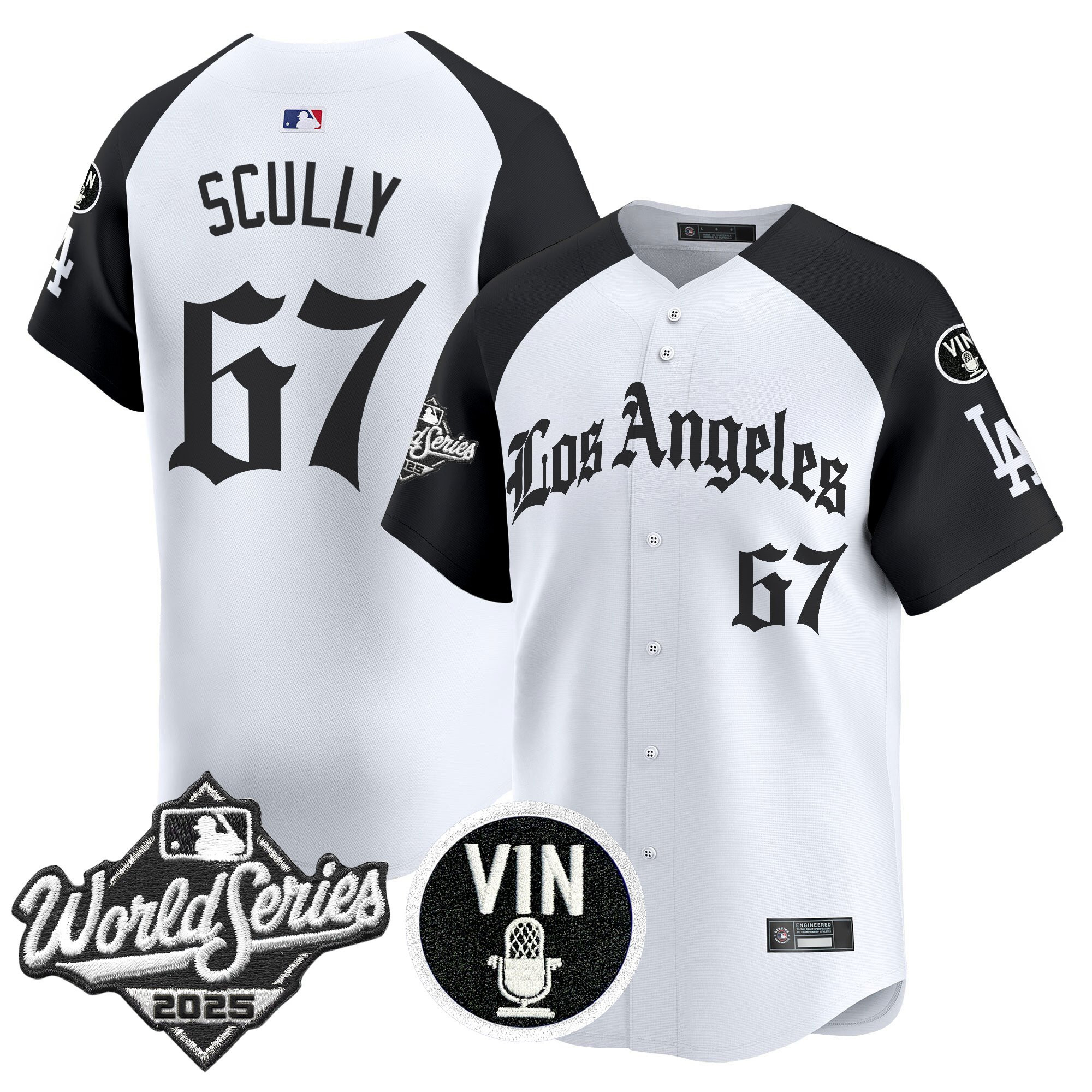 Men's Dodgers 2025 World Series Vapor Premier Limited Jersey - LA Gothic Edition - All Stitched - Image 29