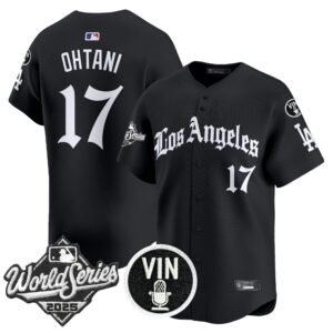 Men's Dodgers 2025 World Series Vapor Premier Limited Jersey - LA Gothic Edition - All Stitched