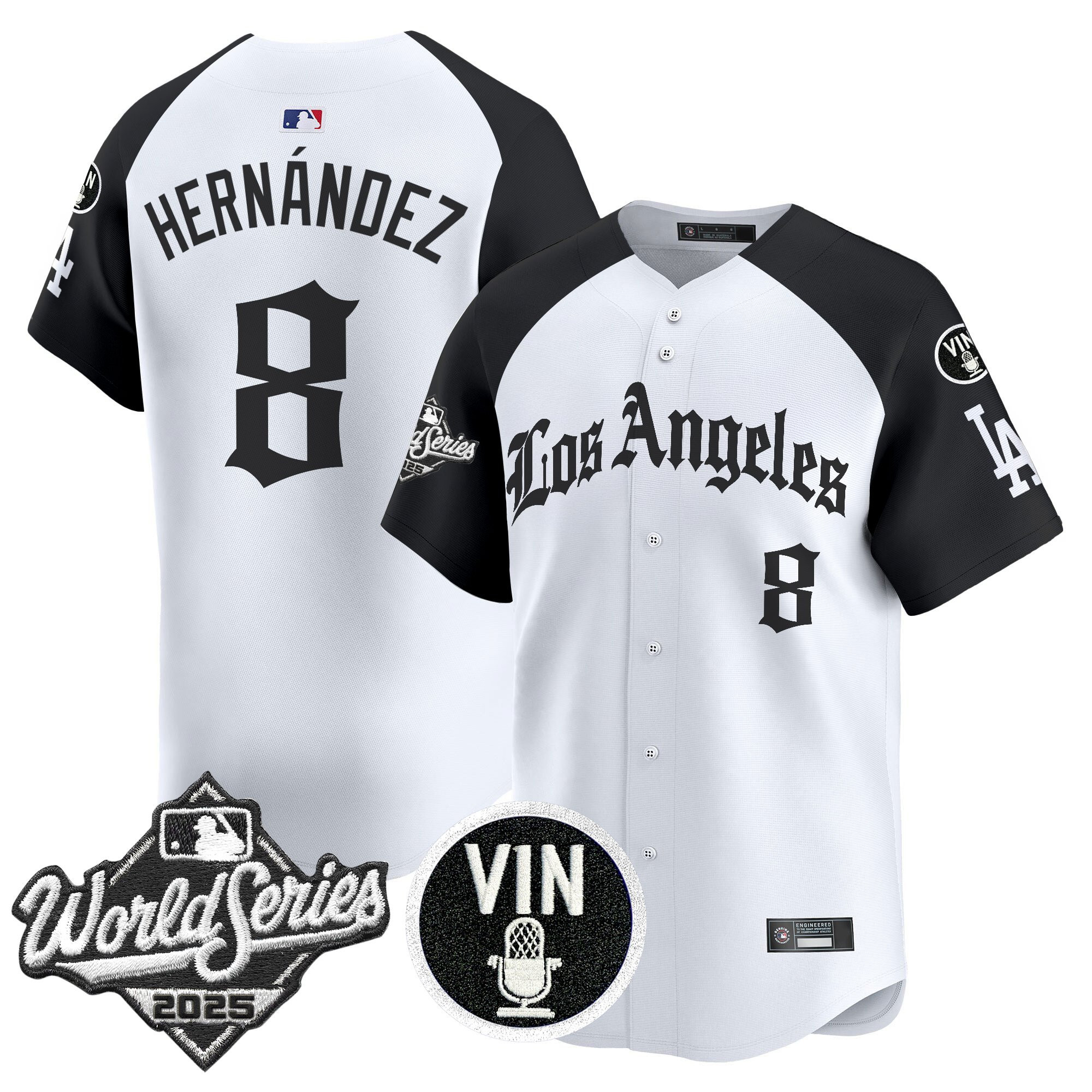 Men's Dodgers 2025 World Series Vapor Premier Limited Jersey - LA Gothic Edition - All Stitched - Image 30