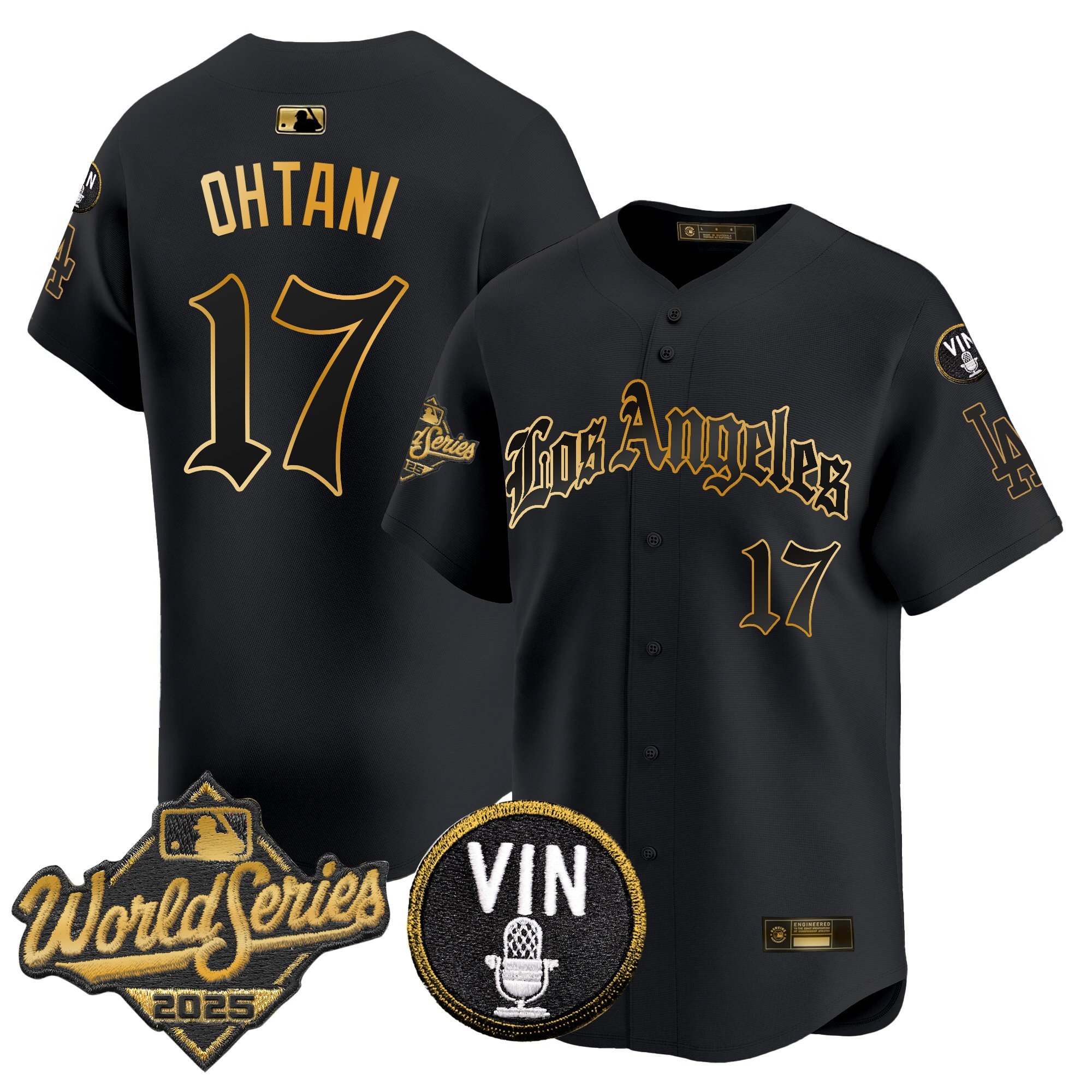 Men's Dodgers 2025 World Series Vapor Premier Limited Jersey - LA Gothic Edition - All Stitched - Image 45