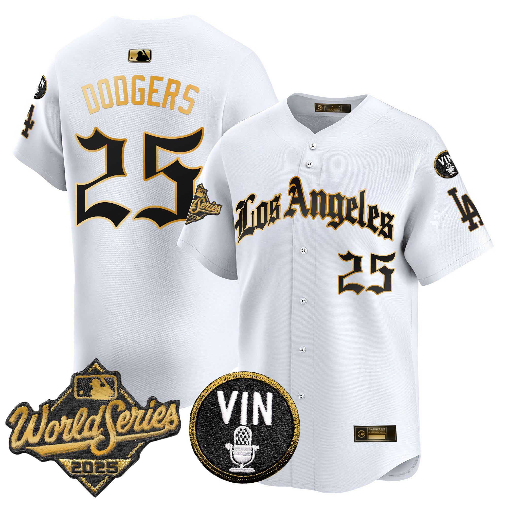 Men's Dodgers 2025 World Series Vapor Premier Limited Jersey - LA Gothic Edition - All Stitched - Image 43
