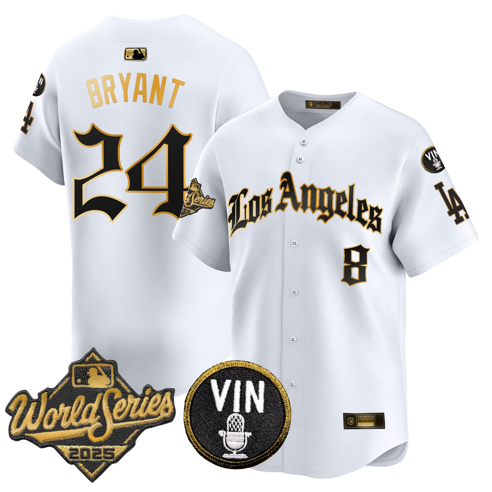Men's Dodgers 2025 World Series Vapor Premier Limited Jersey - LA Gothic Edition - All Stitched - Image 39