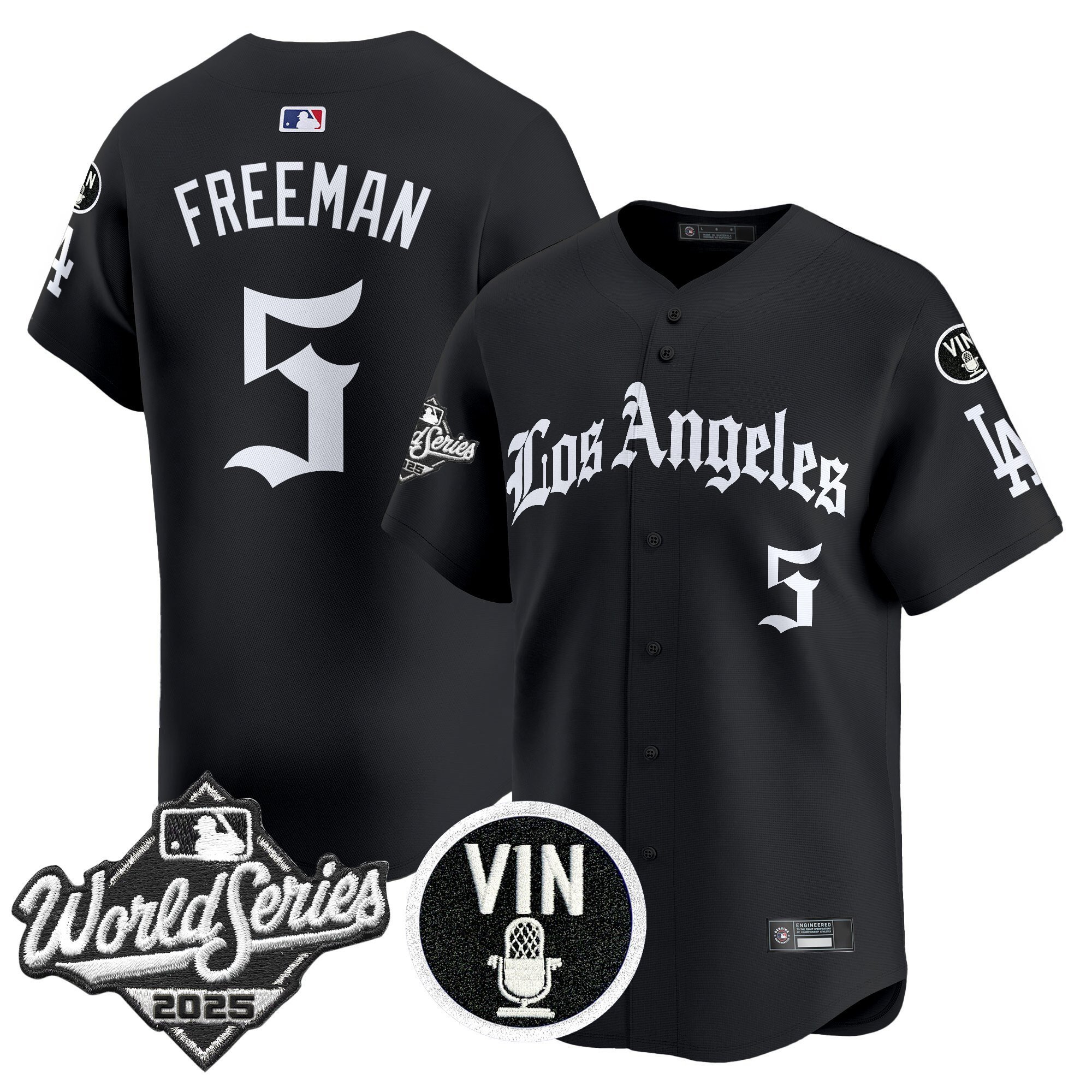 Men's Dodgers 2025 World Series Vapor Premier Limited Jersey - LA Gothic Edition - All Stitched - Image 3