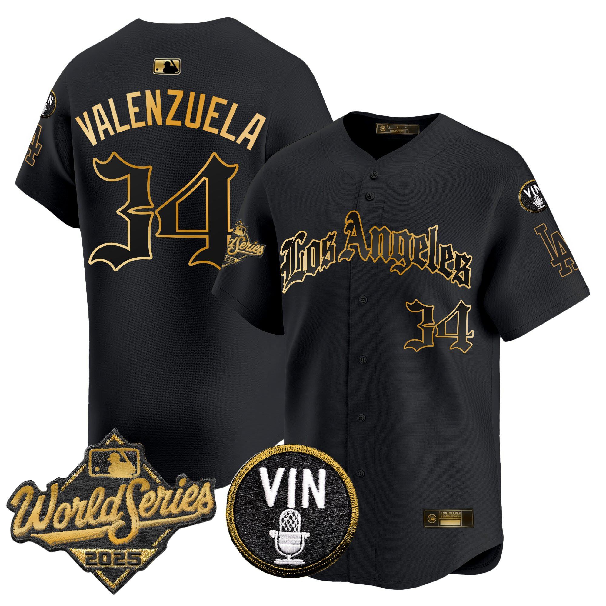 Men's Dodgers 2025 World Series Vapor Premier Limited Jersey - LA Gothic Edition - All Stitched - Image 48
