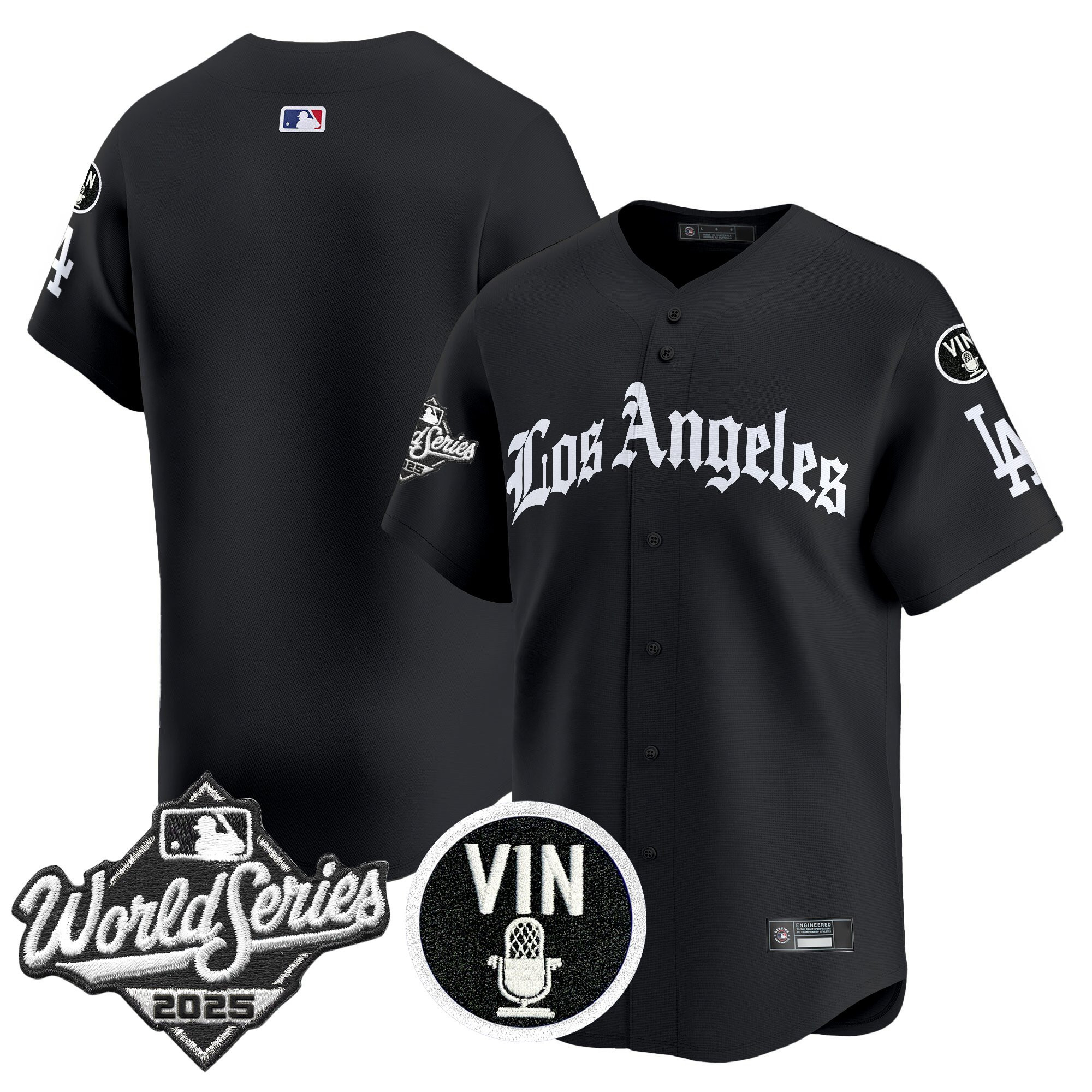 Men's Dodgers 2025 World Series Vapor Premier Limited Jersey - LA Gothic Edition - All Stitched - Image 11