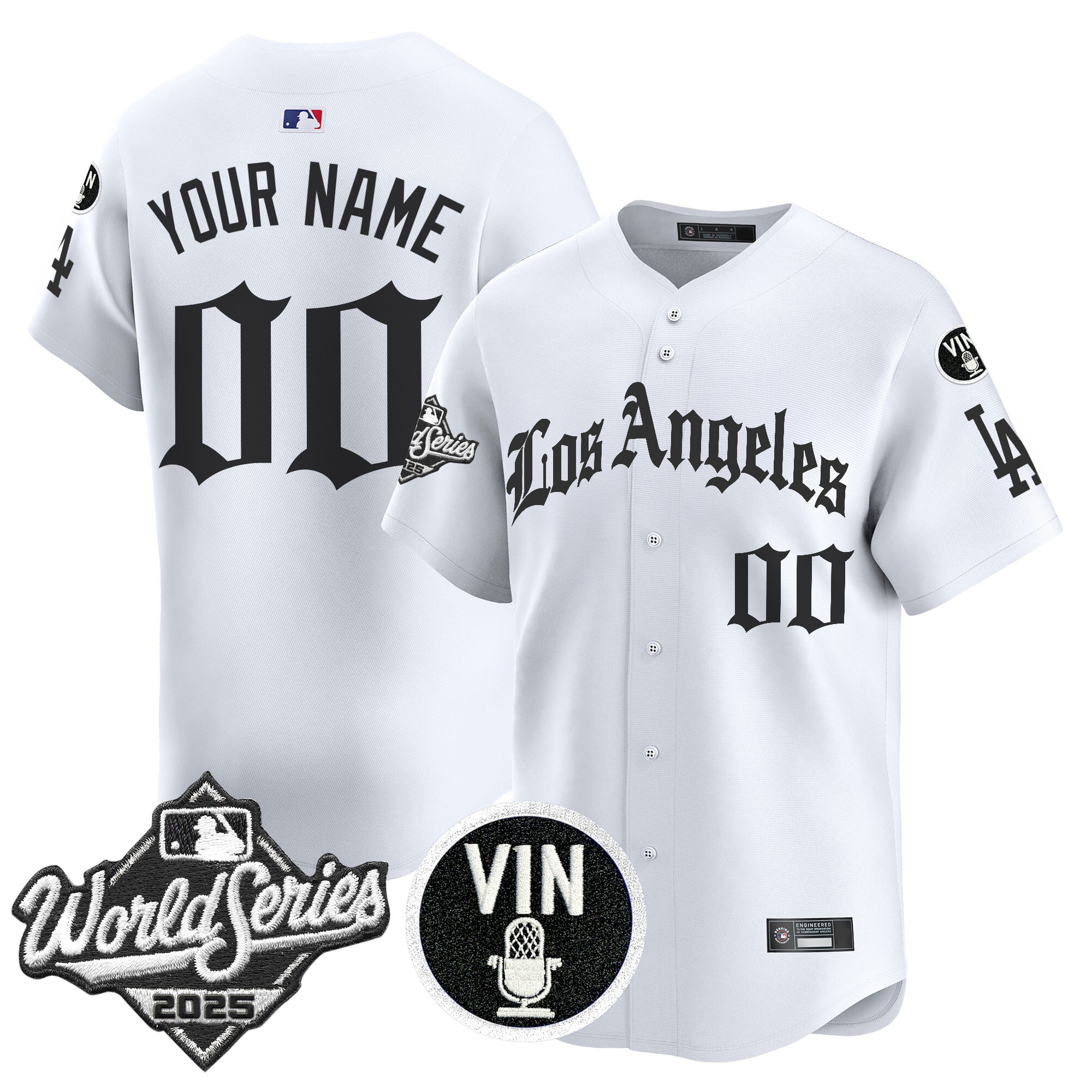 Dodgers 2025 World Series Vapor Premier Limited Custom Jersey - LA Gothic Edition - All Stitched - Image 3