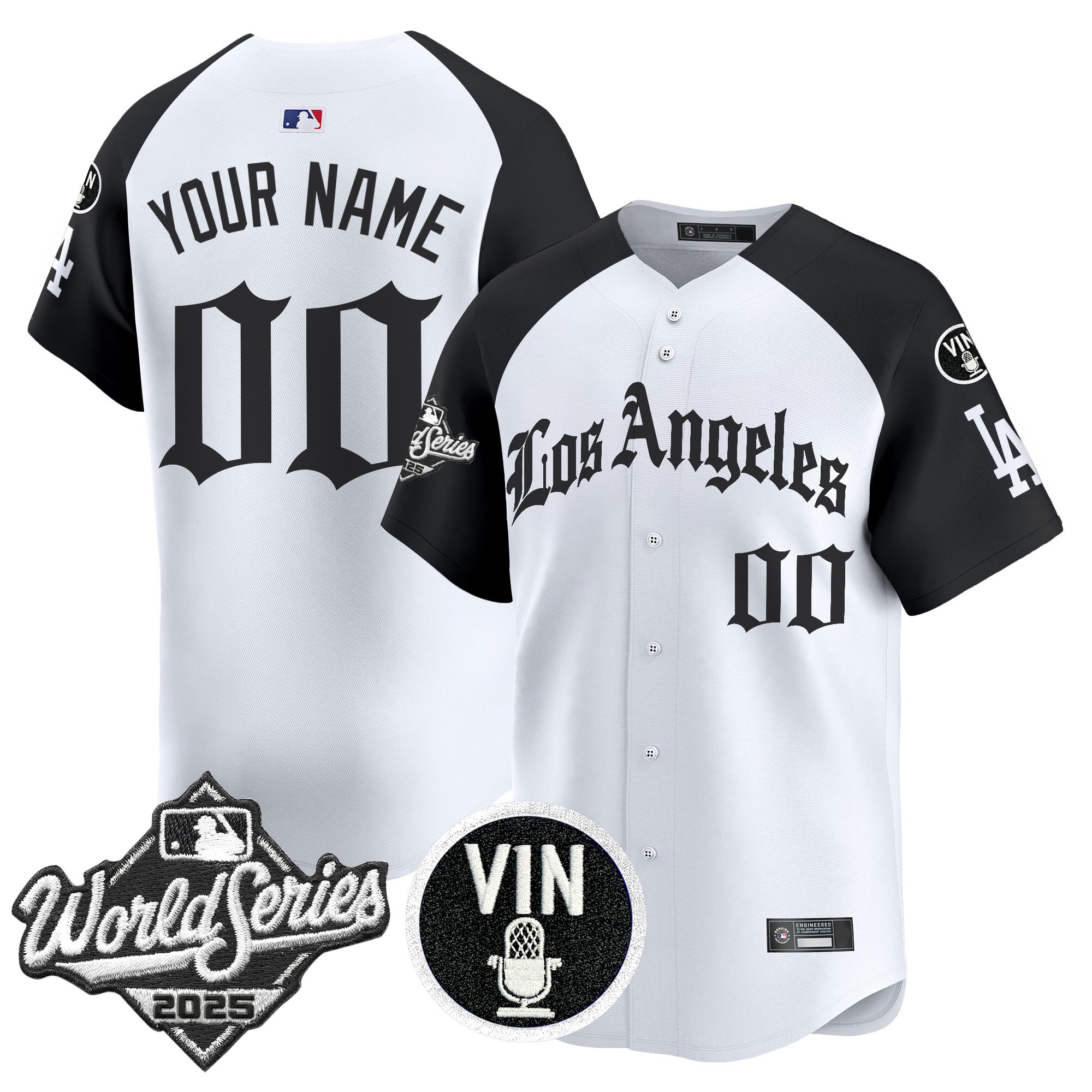 Dodgers 2025 World Series Vapor Premier Limited Custom Jersey - LA Gothic Edition - All Stitched - Image 4