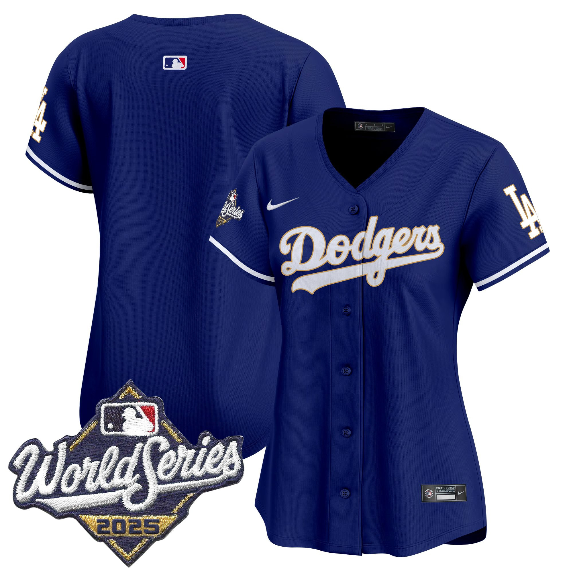 Women's Dodgers 2025 World Series Gold Trim Vapor Premier Limited Jersey - All Stitched - Image 44