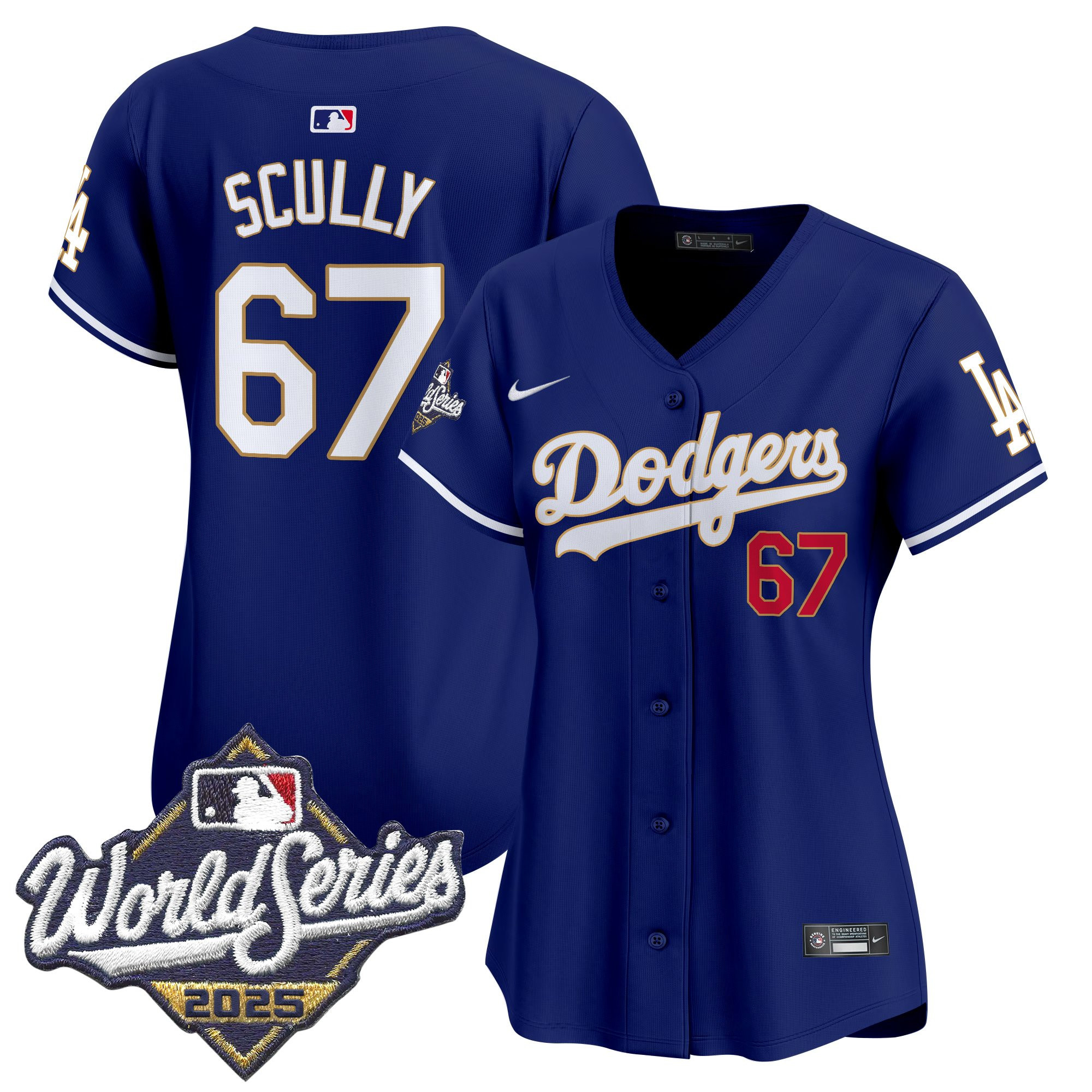 Women's Dodgers 2025 World Series Gold Trim Vapor Premier Limited Jersey - All Stitched - Image 40