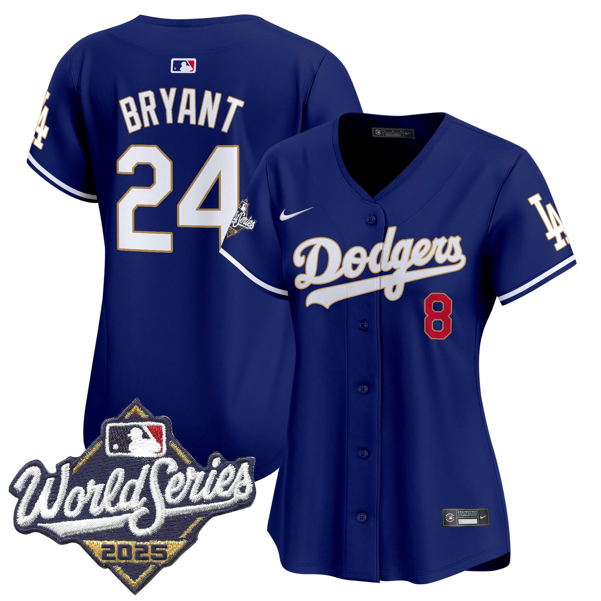 Women's Dodgers 2025 World Series Gold Trim Vapor Premier Limited Jersey - All Stitched - Image 39