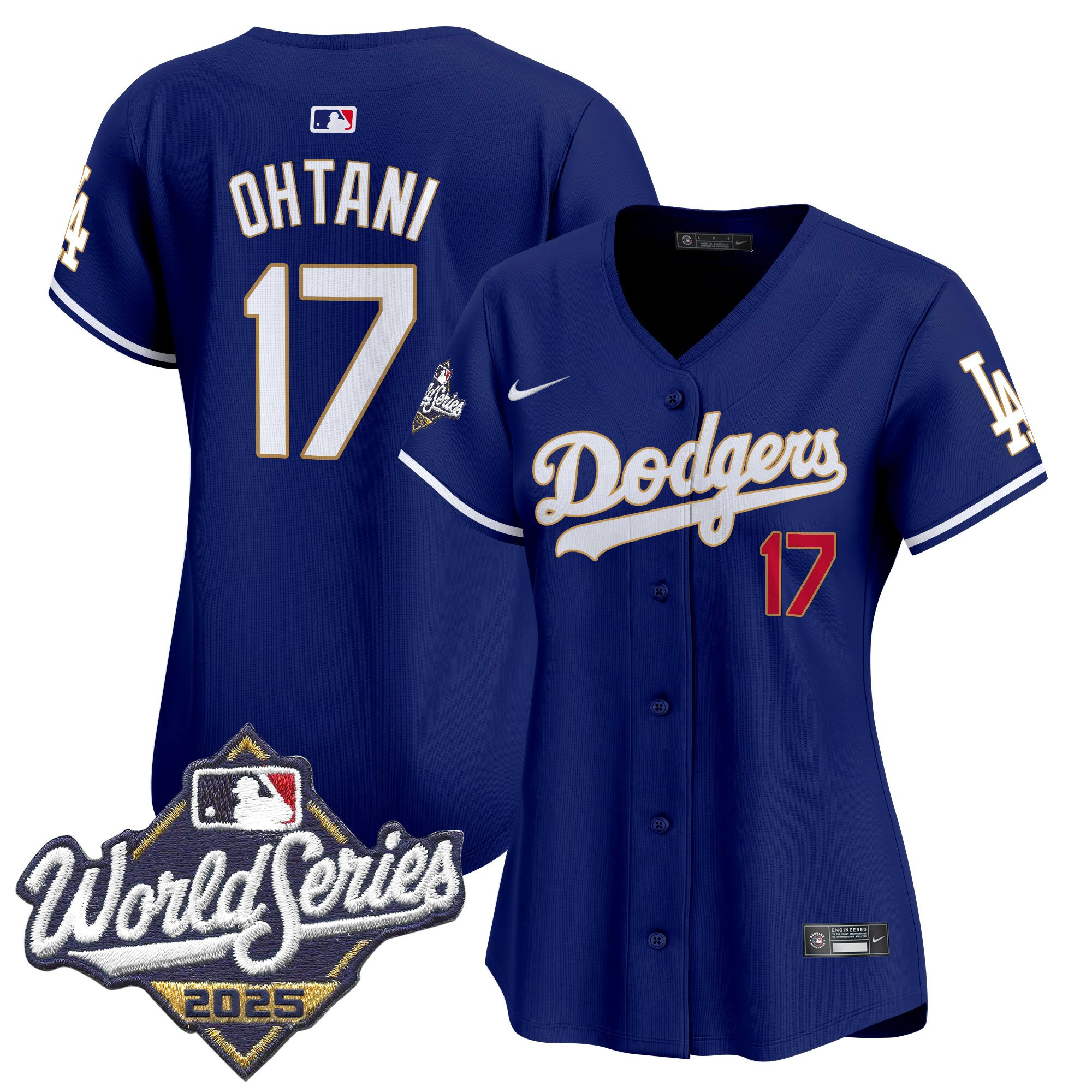 Women's Dodgers 2025 World Series Gold Trim Vapor Premier Limited Jersey - All Stitched - Image 34