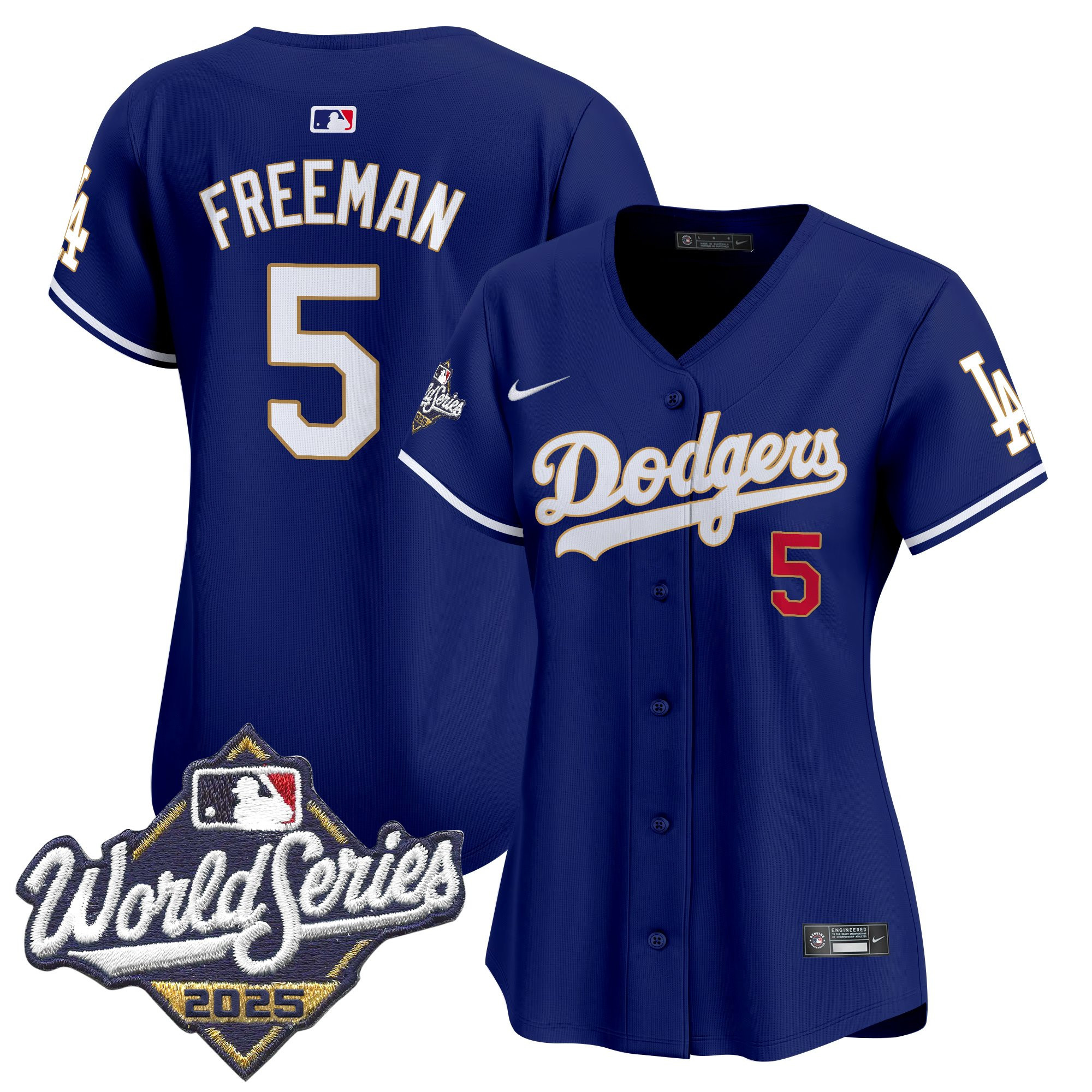 Women's Dodgers 2025 World Series Gold Trim Vapor Premier Limited Jersey - All Stitched - Image 36