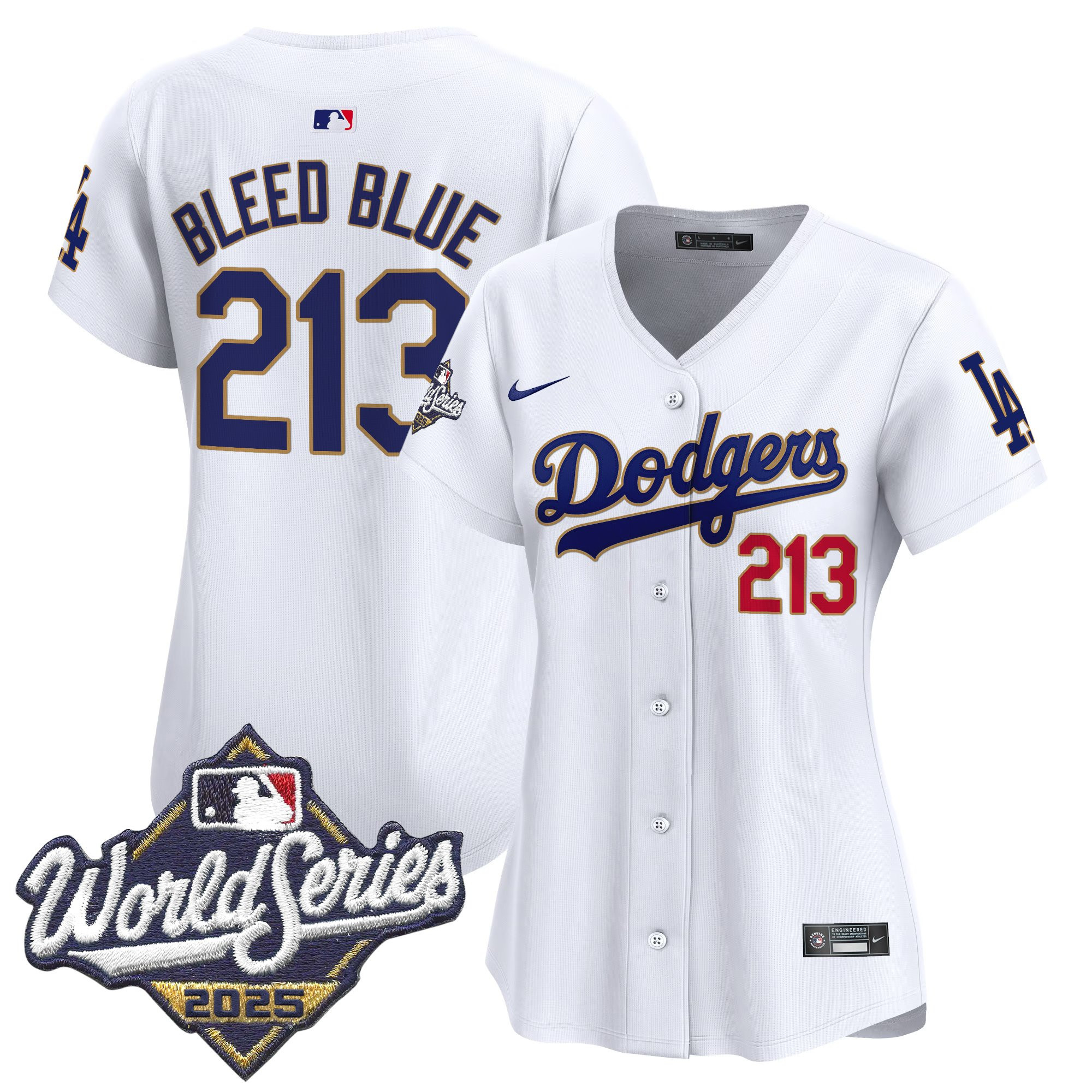 Women's Dodgers 2025 World Series Gold Trim Vapor Premier Limited Jersey - All Stitched - Image 24