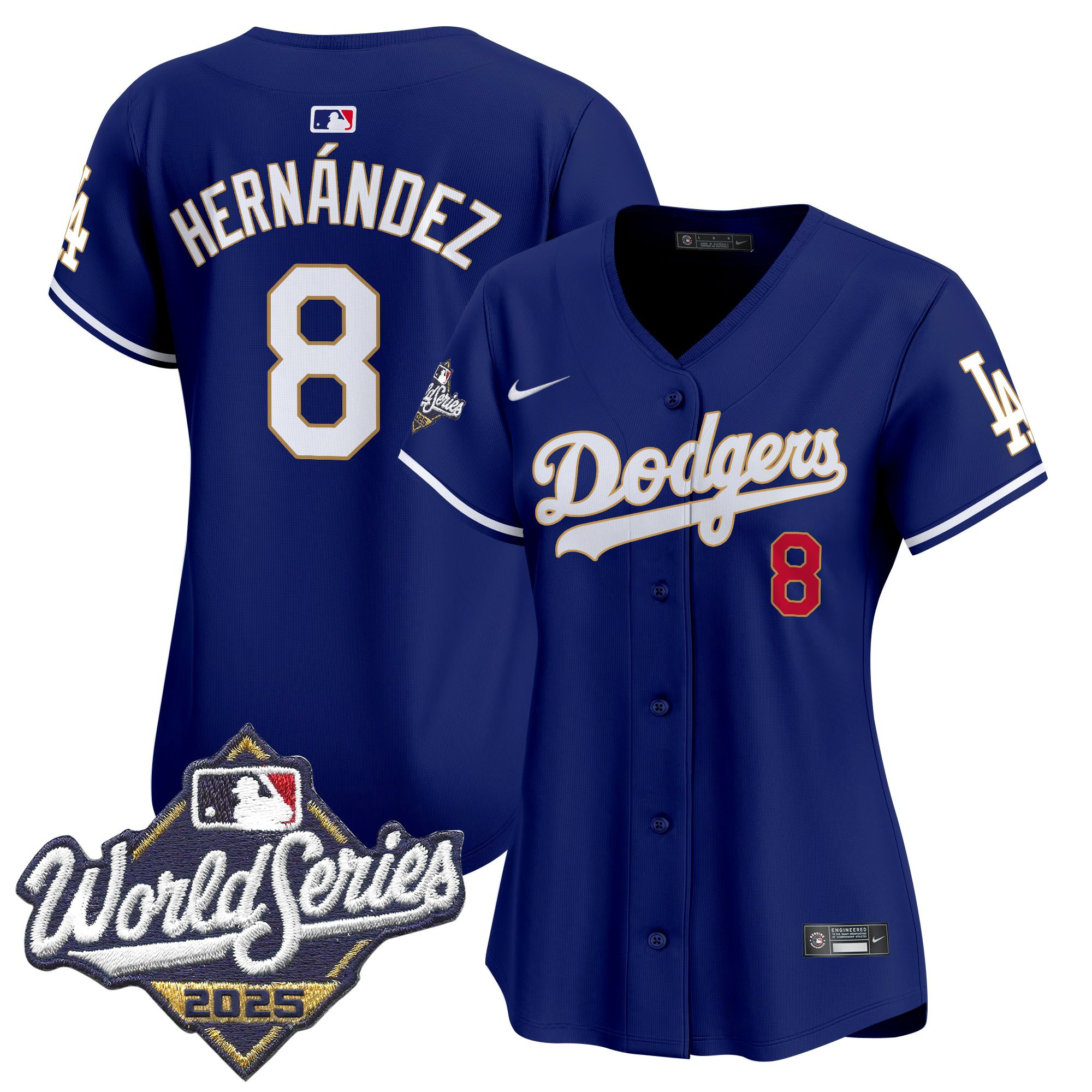 Women's Dodgers 2025 World Series Gold Trim Vapor Premier Limited Jersey - All Stitched - Image 41