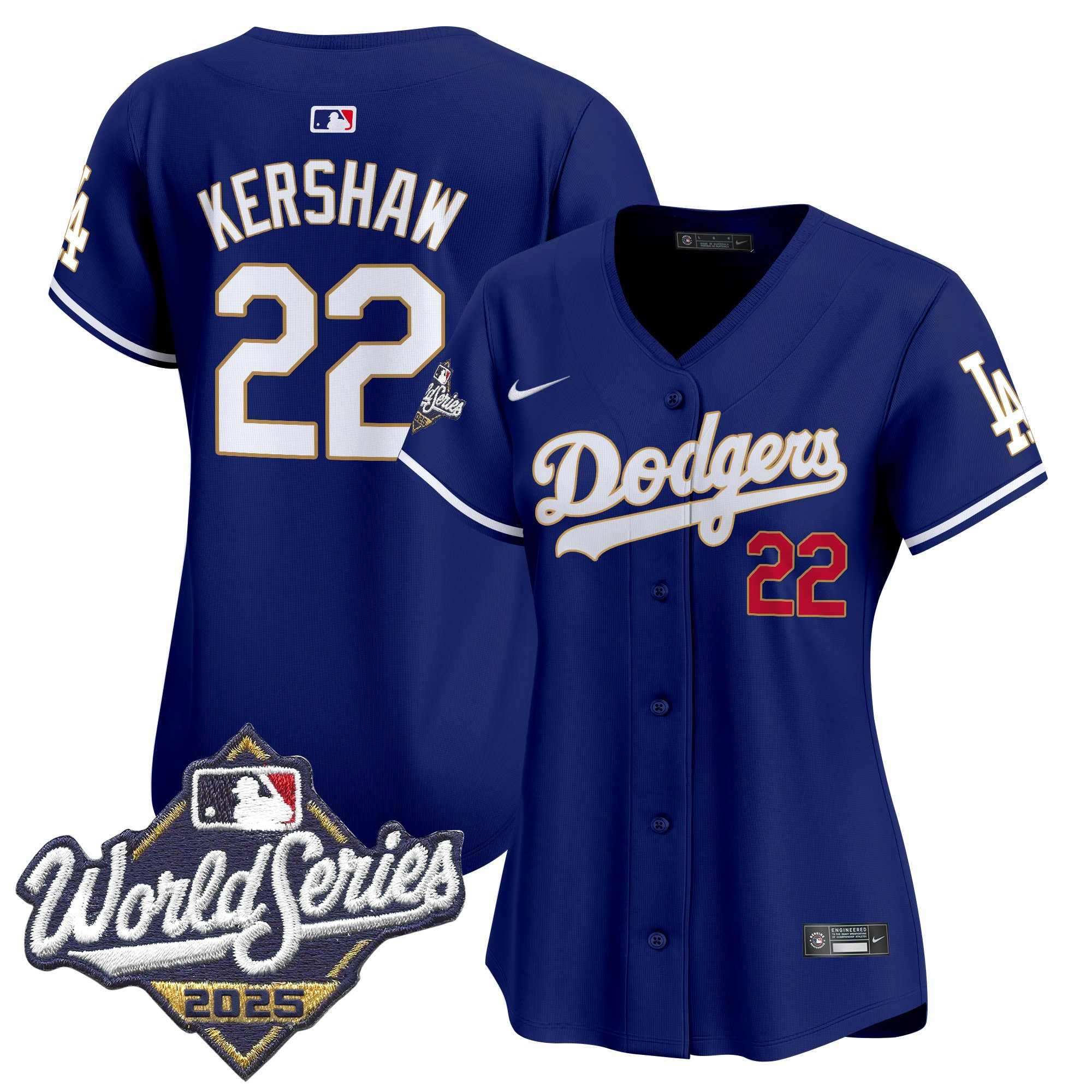 Women's Dodgers 2025 World Series Gold Trim Vapor Premier Limited Jersey - All Stitched - Image 42