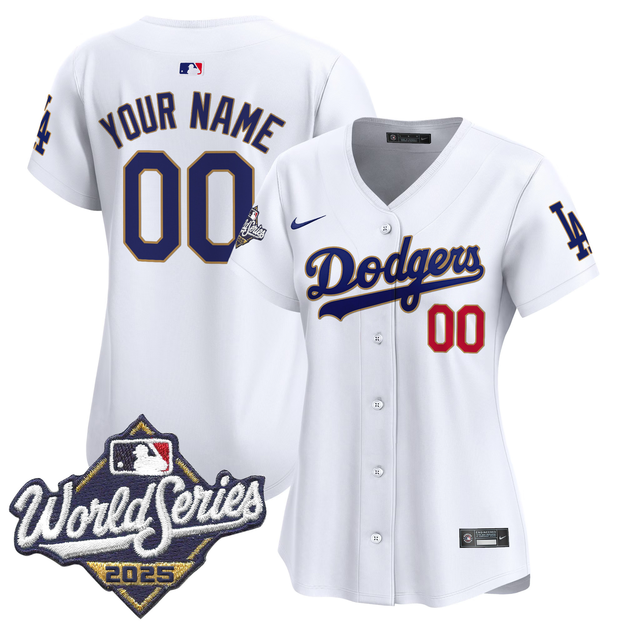 Dodgers 2025 World Series Gold Trim Vapor Premier Limited Custom Jersey - All Stitched - Image 8