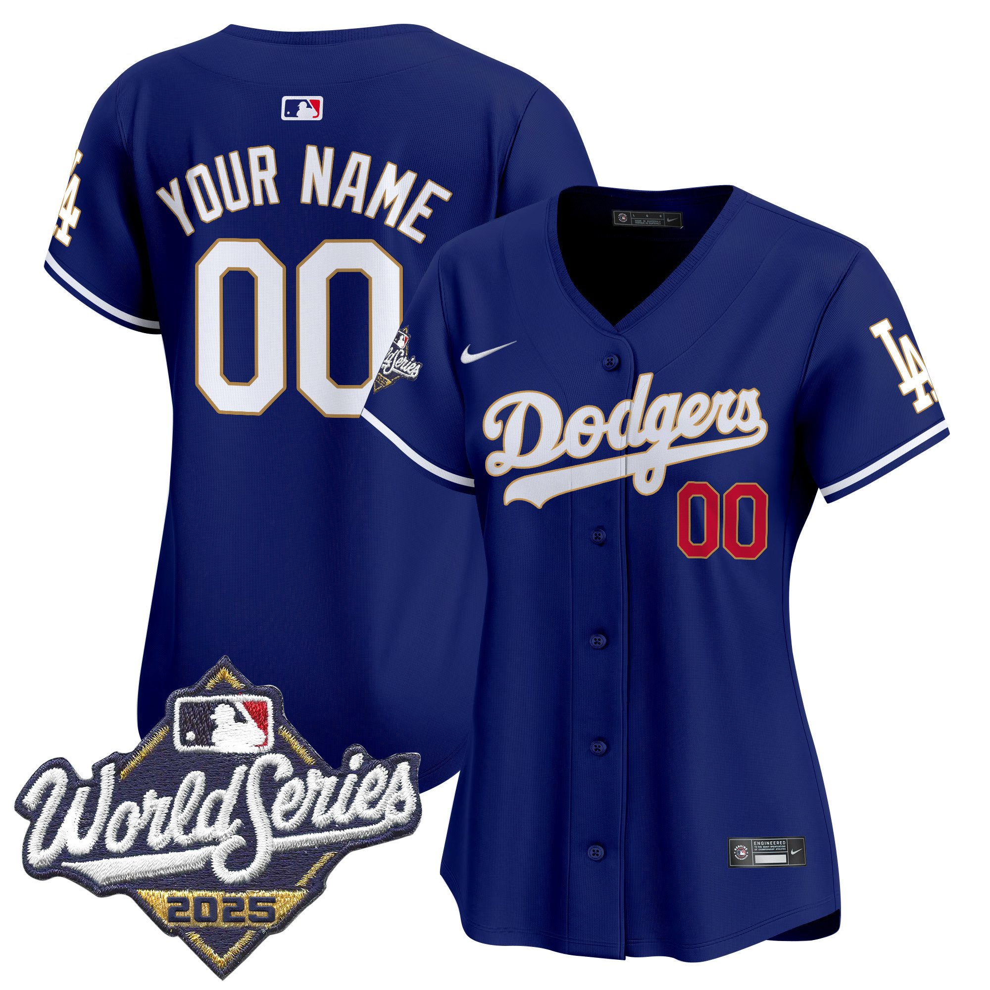 Dodgers 2025 World Series Gold Trim Vapor Premier Limited Custom Jersey - All Stitched - Image 9