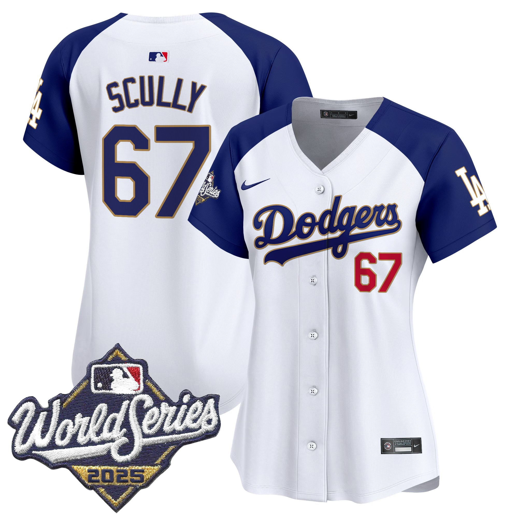 Women's Dodgers 2025 World Series Gold Trim Vapor Premier Limited Jersey - All Stitched - Image 51