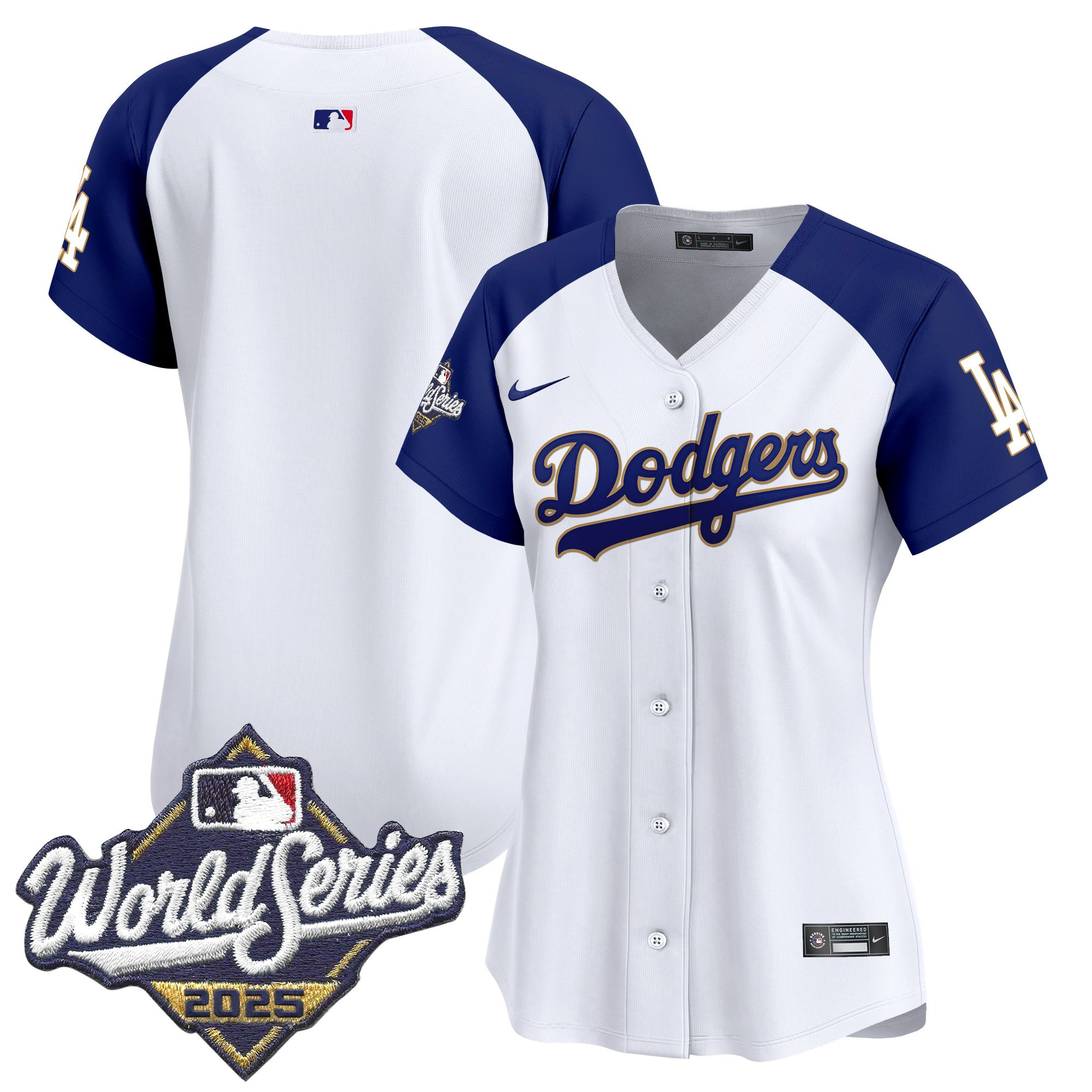 Women's Dodgers 2025 World Series Gold Trim Vapor Premier Limited Jersey - All Stitched - Image 55