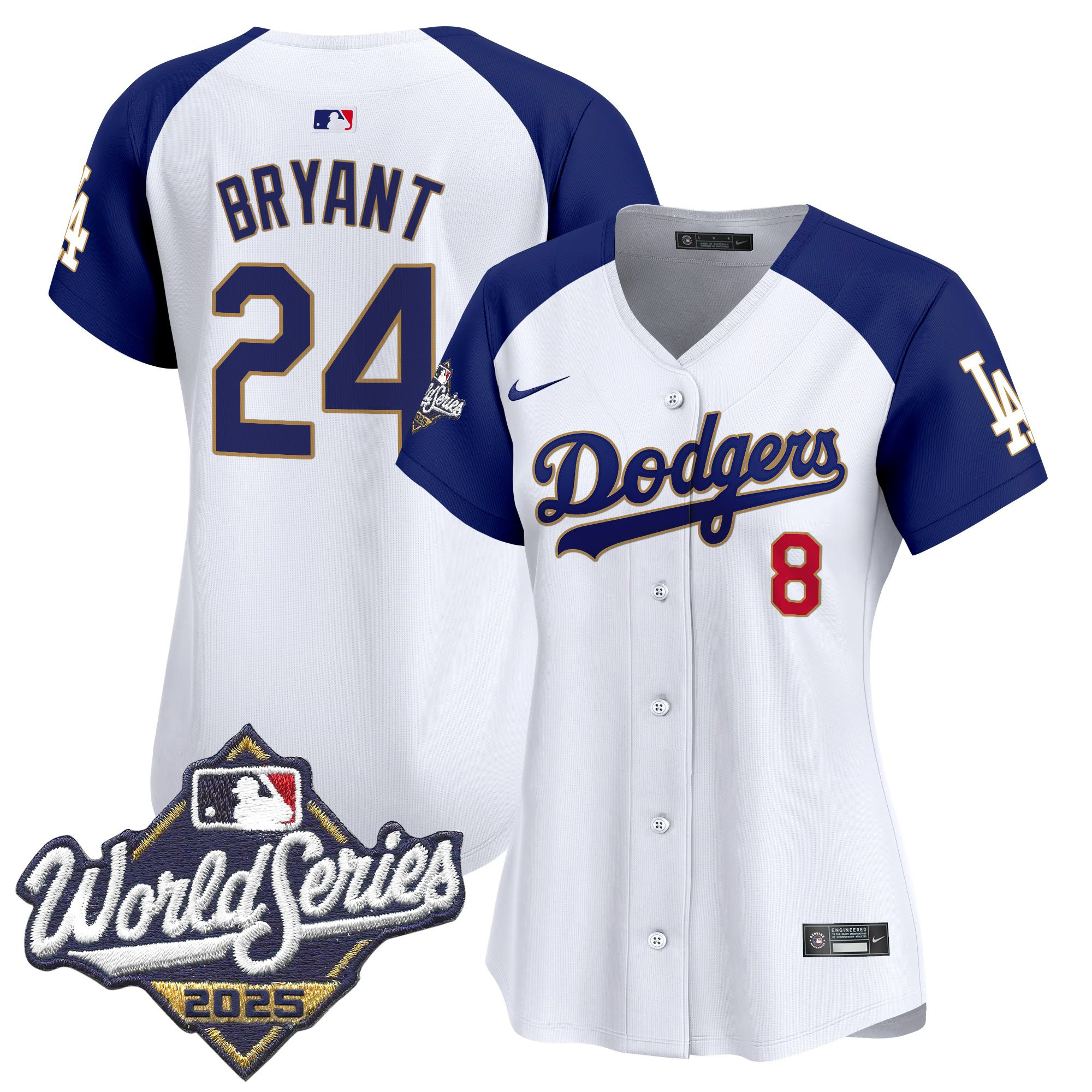 Women's Dodgers 2025 World Series Gold Trim Vapor Premier Limited Jersey - All Stitched - Image 50