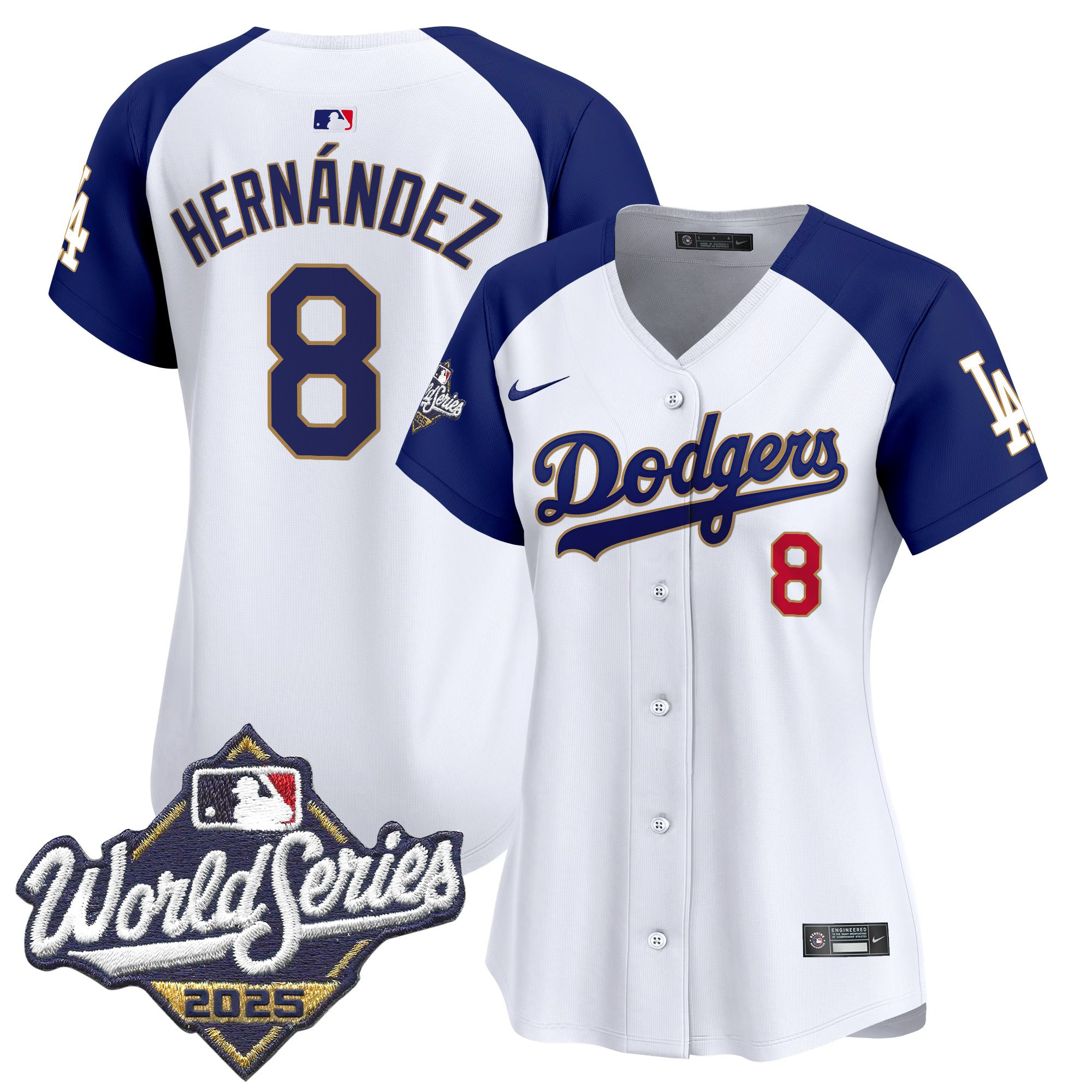 Women's Dodgers 2025 World Series Gold Trim Vapor Premier Limited Jersey - All Stitched - Image 52