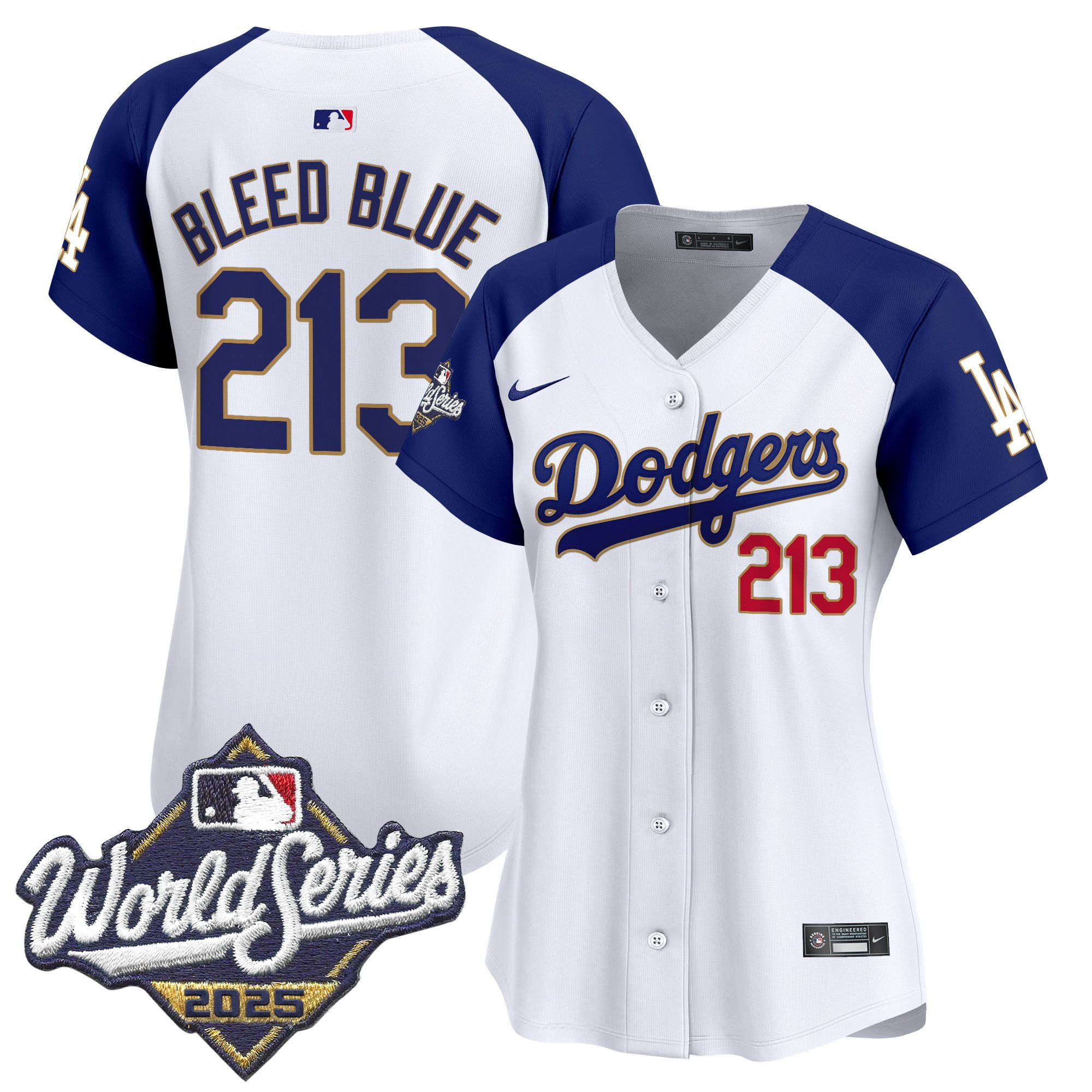 Women's Dodgers 2025 World Series Gold Trim Vapor Premier Limited Jersey - All Stitched - Image 46