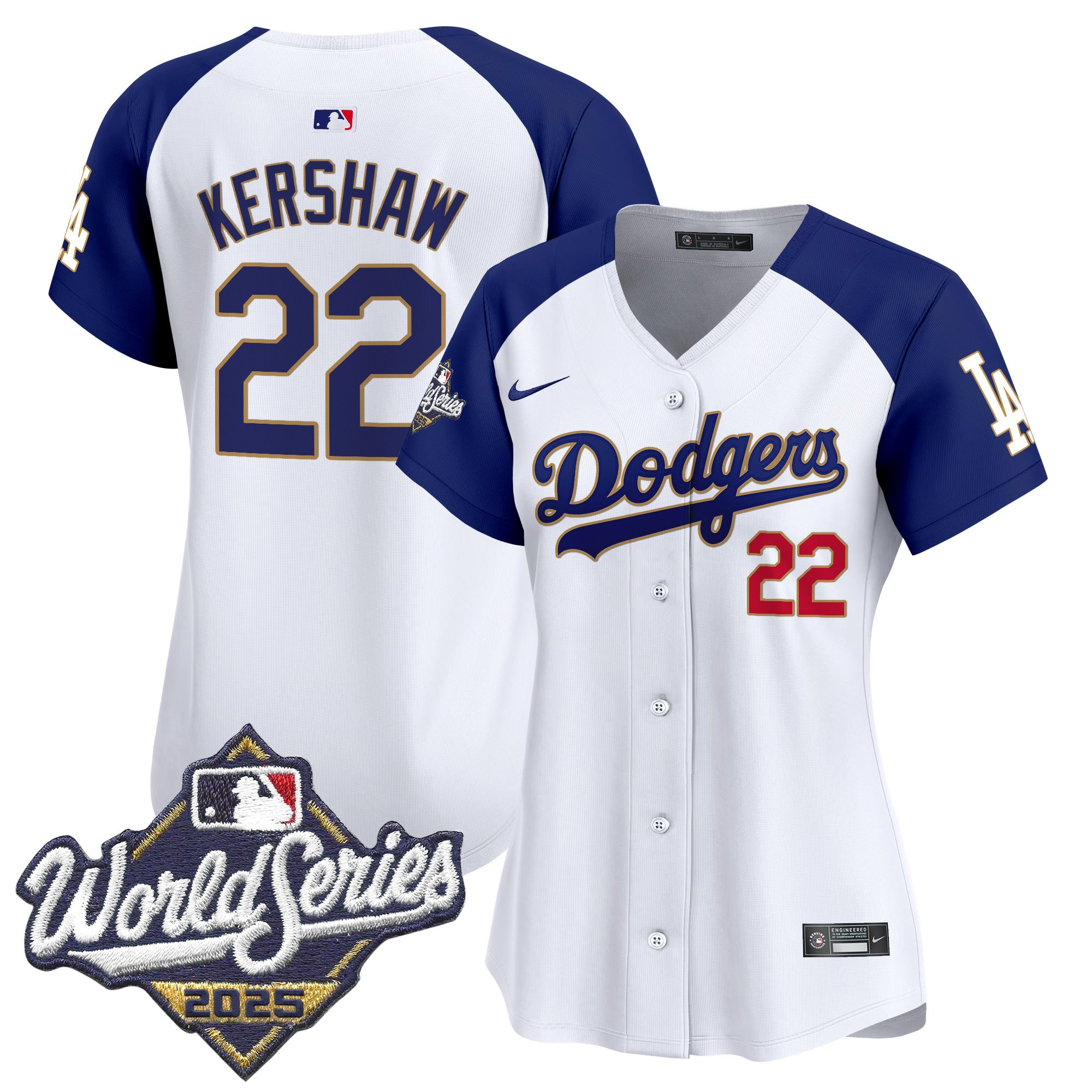 Women's Dodgers 2025 World Series Gold Trim Vapor Premier Limited Jersey - All Stitched - Image 53