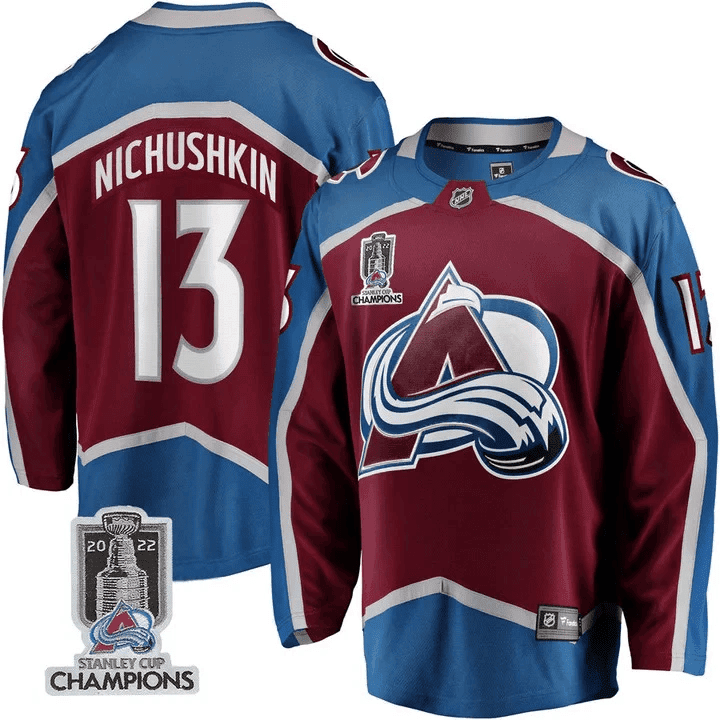 Men's Colorado Avalanche Players Jersey Champions Patch - All Stitched - Image 9
