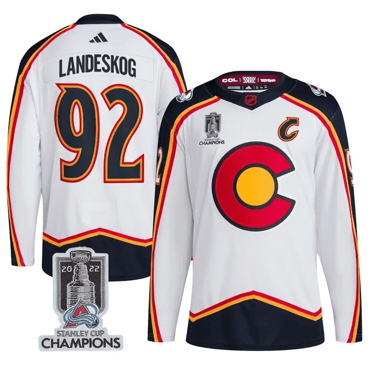 Men's Colorado Avalanche Players Jersey Champions Patch - All Stitched - Image 5