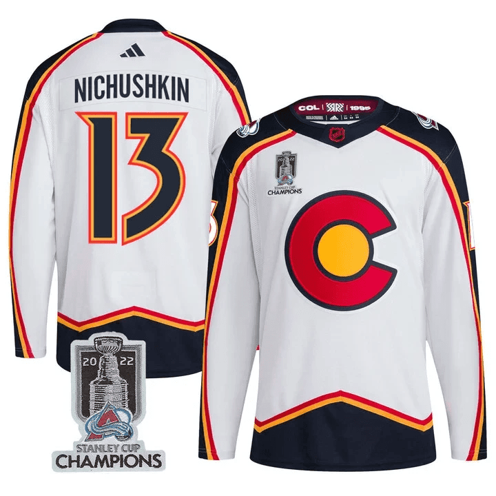 Men's Colorado Avalanche Players Jersey Champions Patch - All Stitched - Image 2