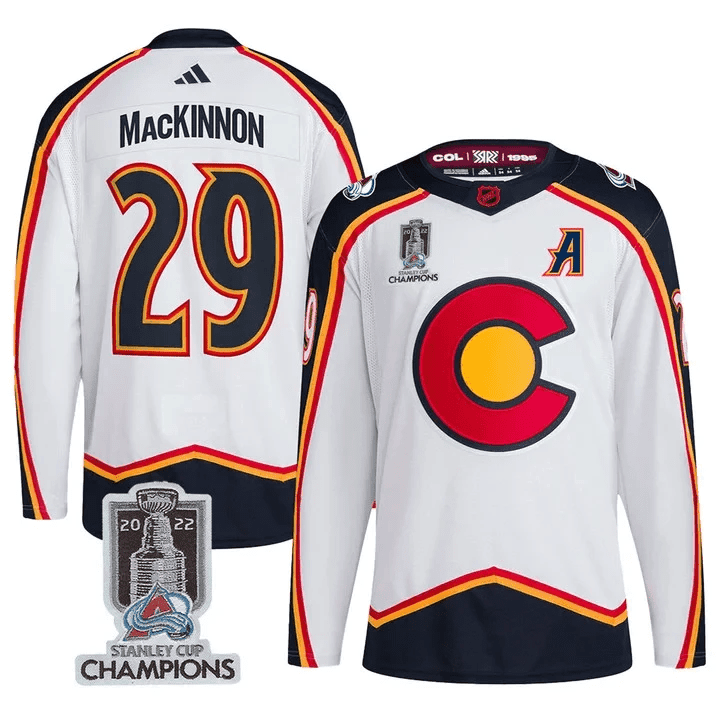 Men's Colorado Avalanche Players Jersey Champions Patch - All Stitched - Image 3