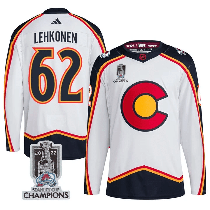 Men's Colorado Avalanche Players Jersey Champions Patch - All Stitched - Image 4