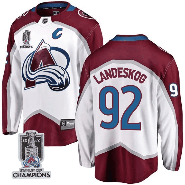 Men's Colorado Avalanche Players Jersey Champions Patch - All Stitched - Image 19
