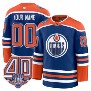 Edmonton Oilers 40th Anniversary Patch Premium Custom Jersey - All Stitched