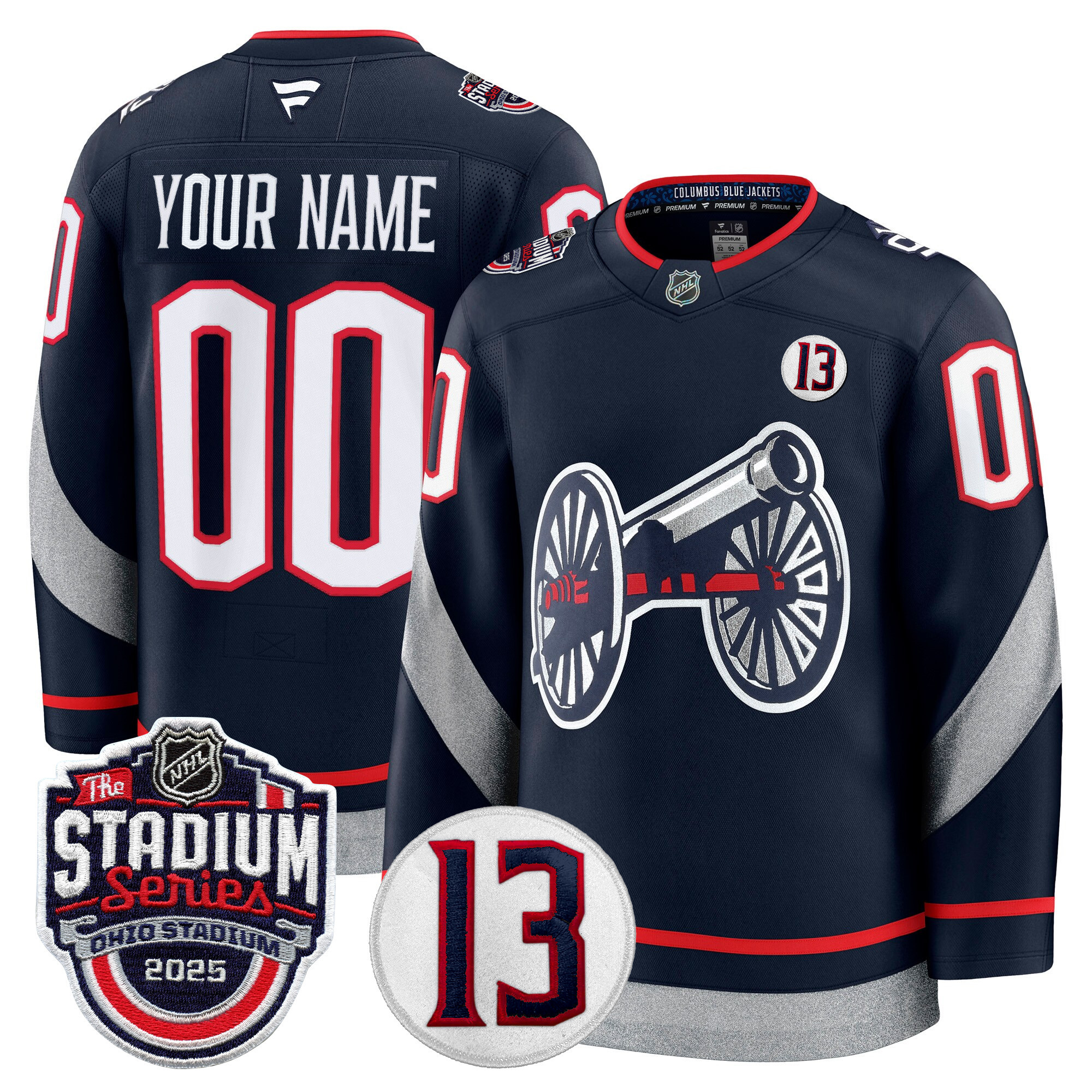 Columbus Blue Jackets 2025 Stadium Series & #13 Johnny Gaudreau Patch Premium Custom Jersey - All Stitched