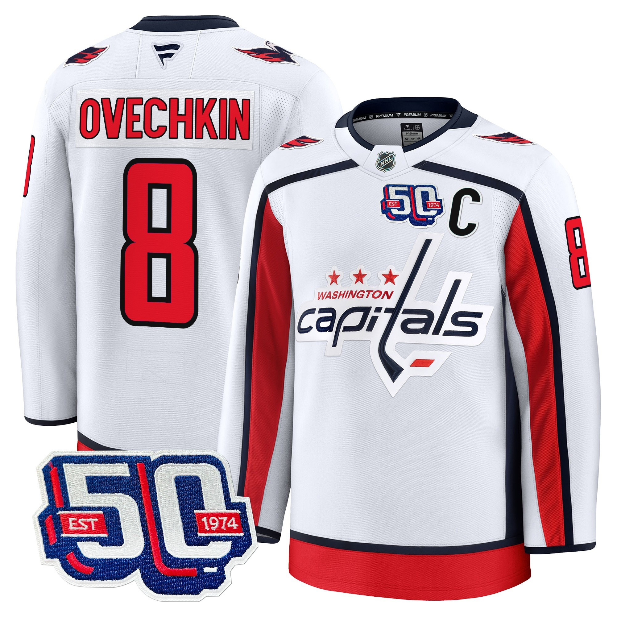 Men's Washington Capitals 50th Anniversary Premium Jersey - All Stitched