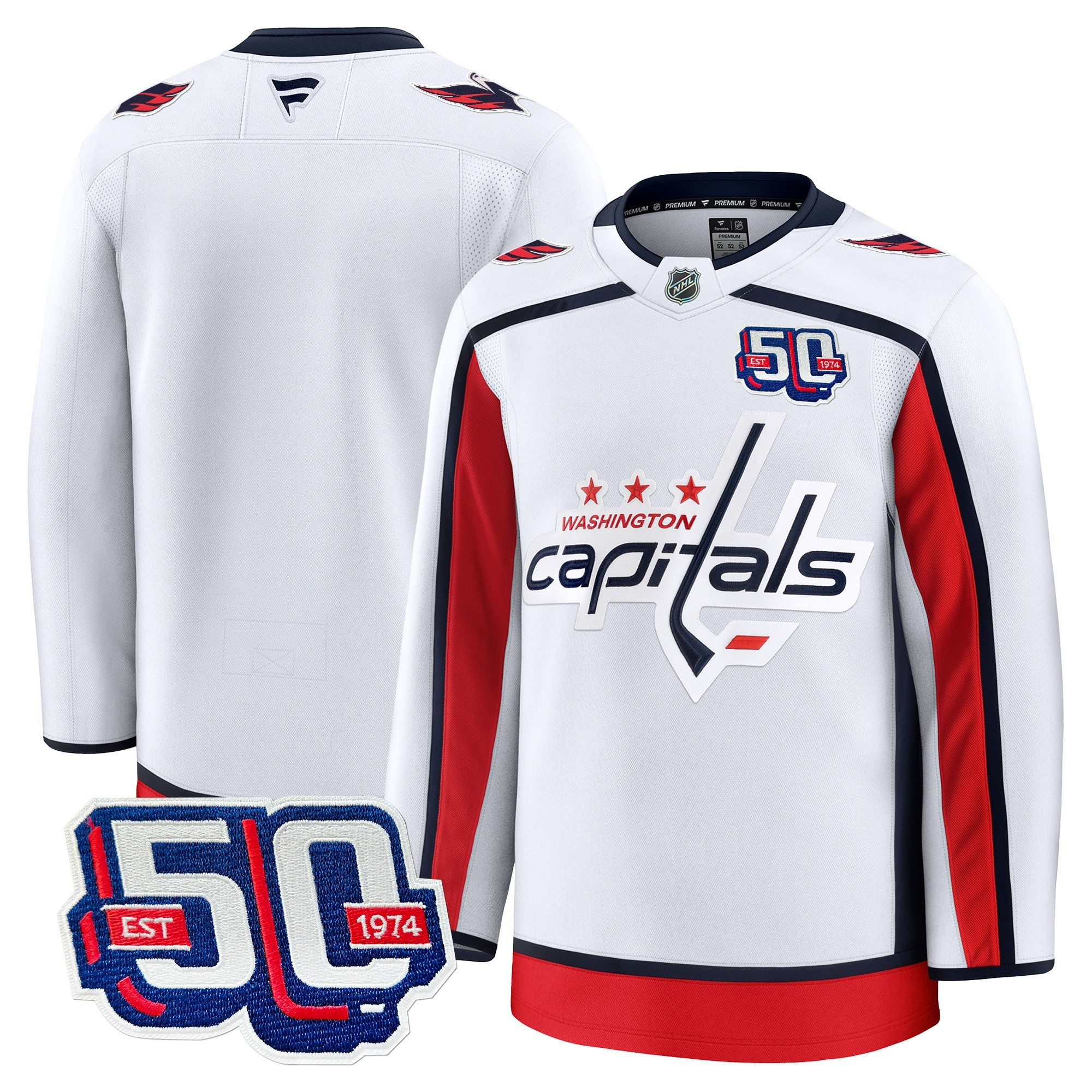 Men's Washington Capitals 50th Anniversary Premium Jersey - All Stitched - Image 7