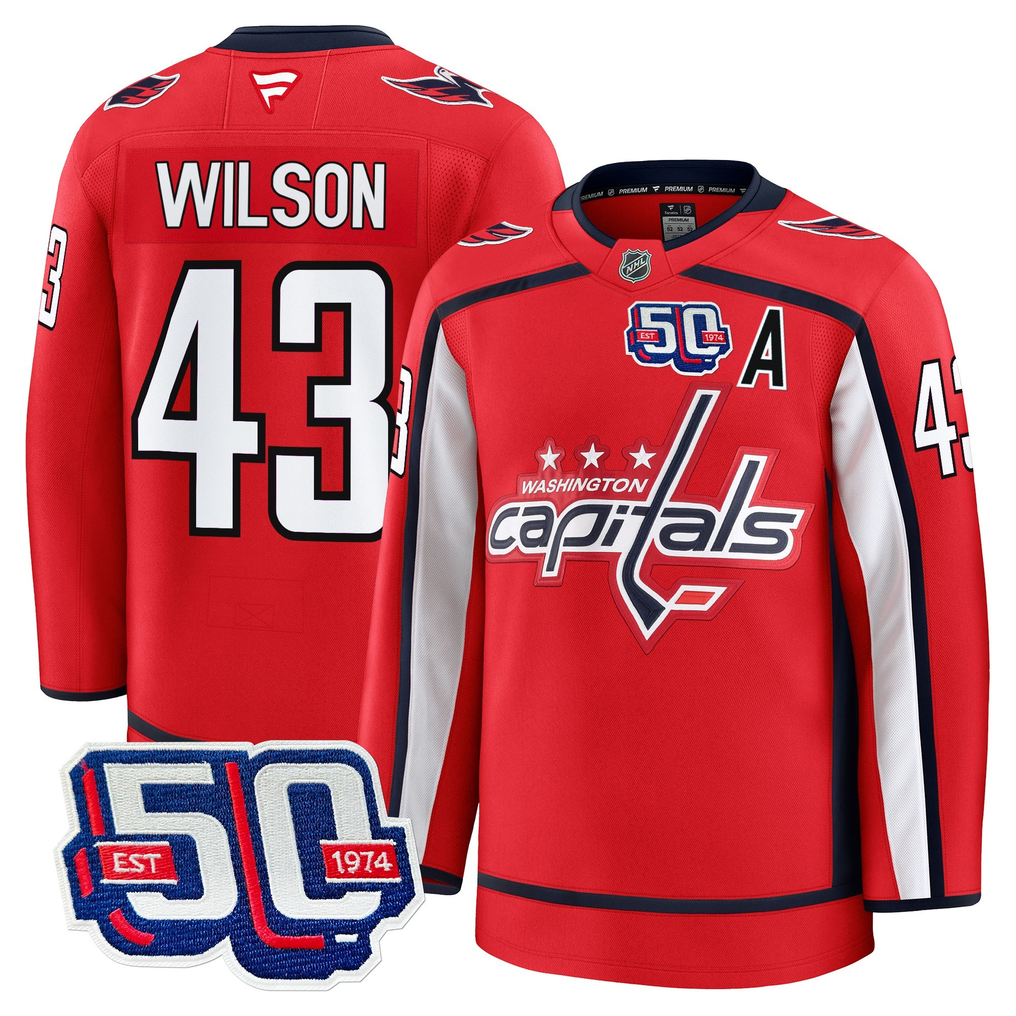 Men's Washington Capitals 50th Anniversary Premium Jersey - All Stitched - Image 12