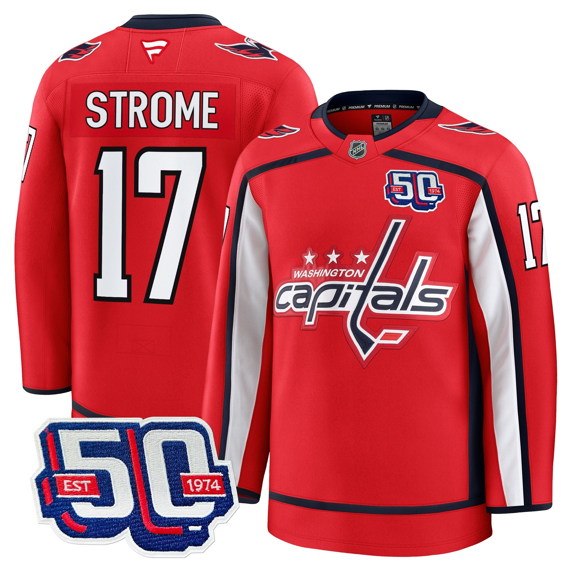 Men's Washington Capitals 50th Anniversary Premium Jersey - All Stitched - Image 9