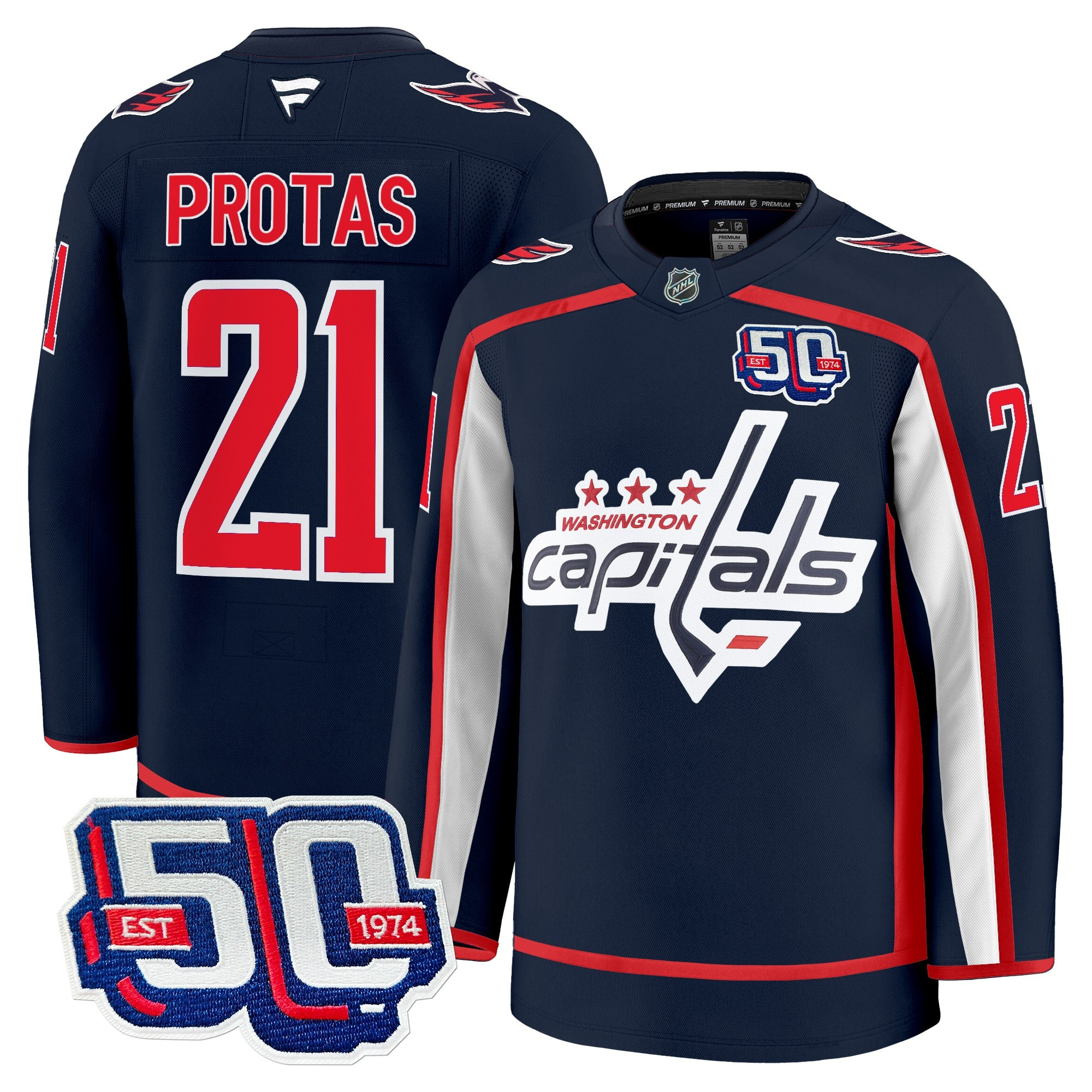 Men's Washington Capitals 50th Anniversary Premium Jersey - All Stitched - Image 25